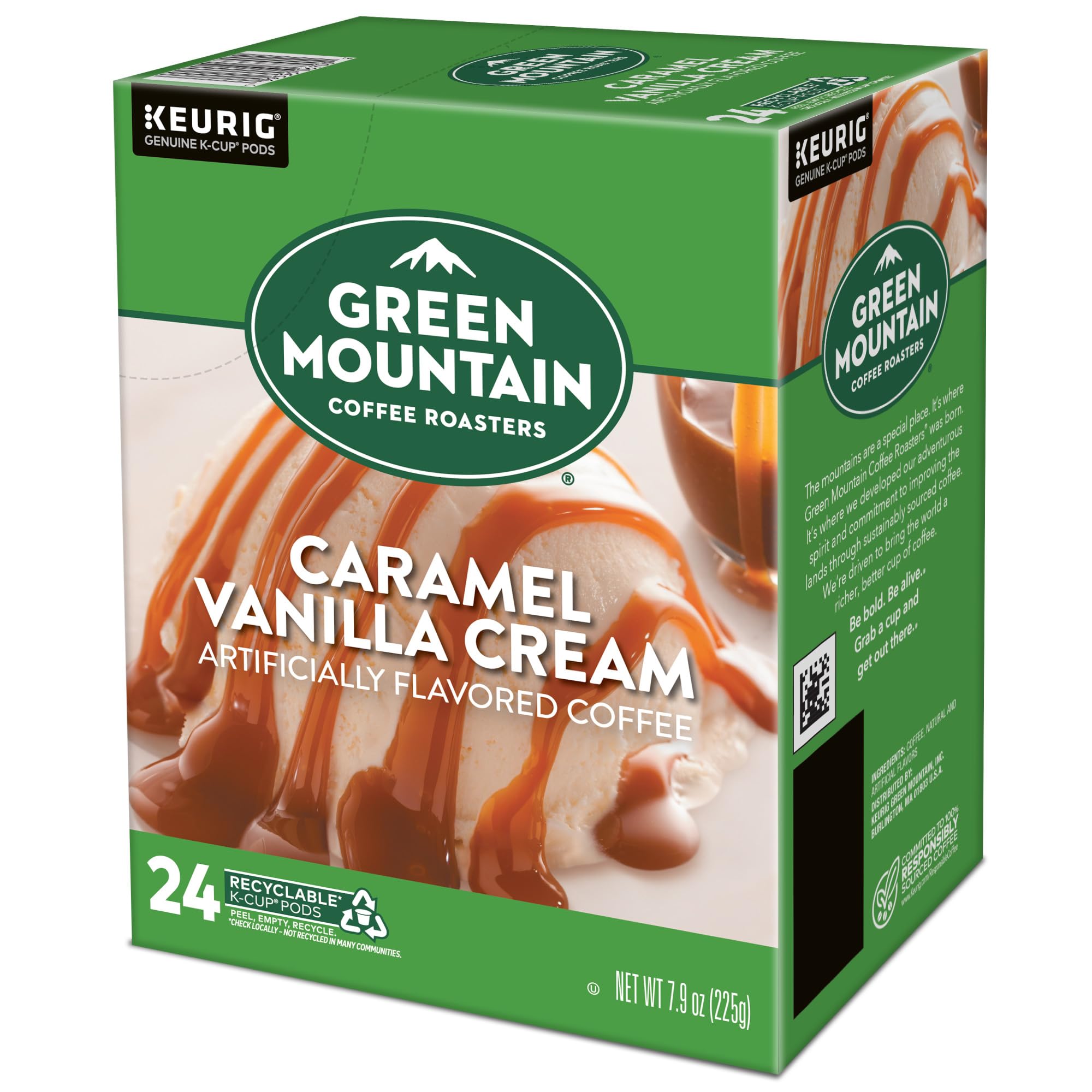 Green Mountain Coffee Roasters Caramel Vanilla Cream Light Roast K-Cup Pods - 96 Count for Keurig Single-Serve Brewers | Perfect for Morning Coffee & Office Break