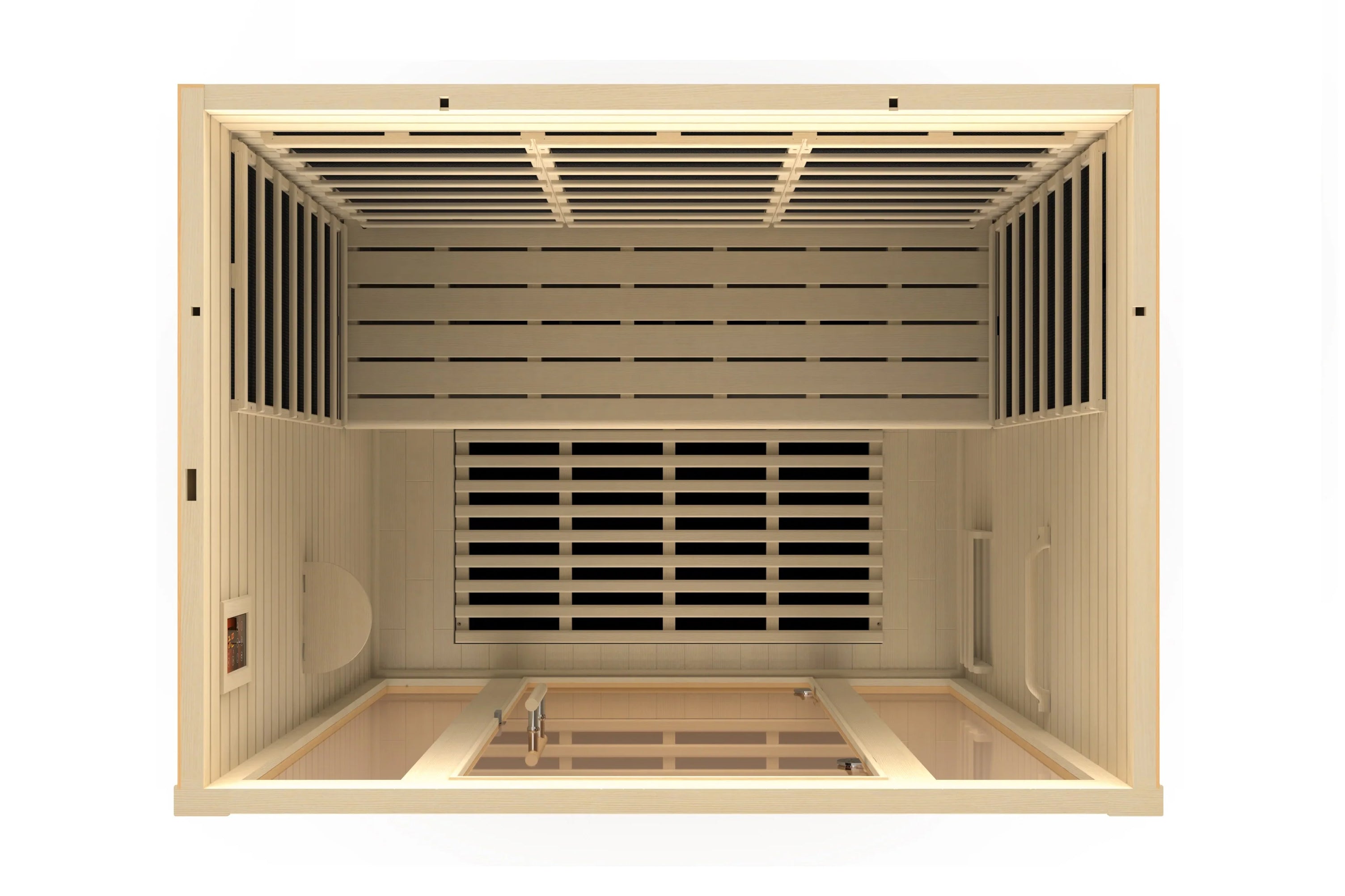 Golden Designs Vila Elite 3-Person FAR Infrared Sauna with Ultra Low EMF - Perfect for Home Spa, Relaxation & Detox Therapy