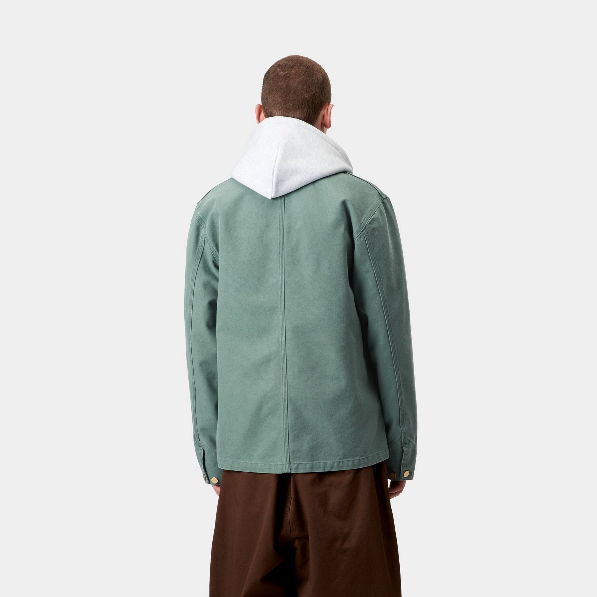 Michigan Spring Coat - Stone Canvas Fabric in Silver Pine Color | Lightweight Jacket for Outdoor Activities & Casual Wear