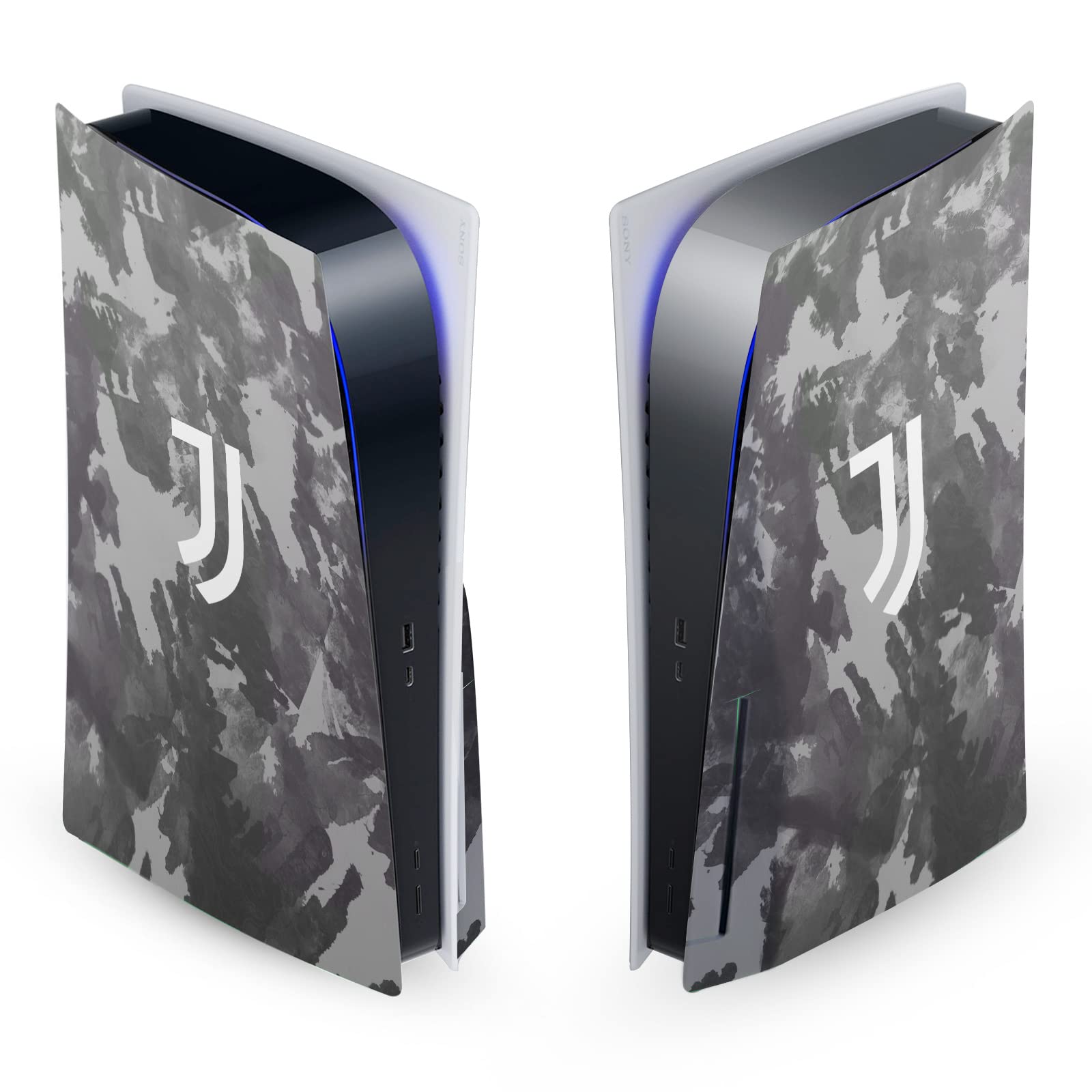 Officially Licensed Juventus FC Monochrome Splatter Vinyl Skin for PS5 Disc Edition - Protective Gaming Decal Cover with Art Design - Perfect for Football Fans & PlayStation 5 Console Protection