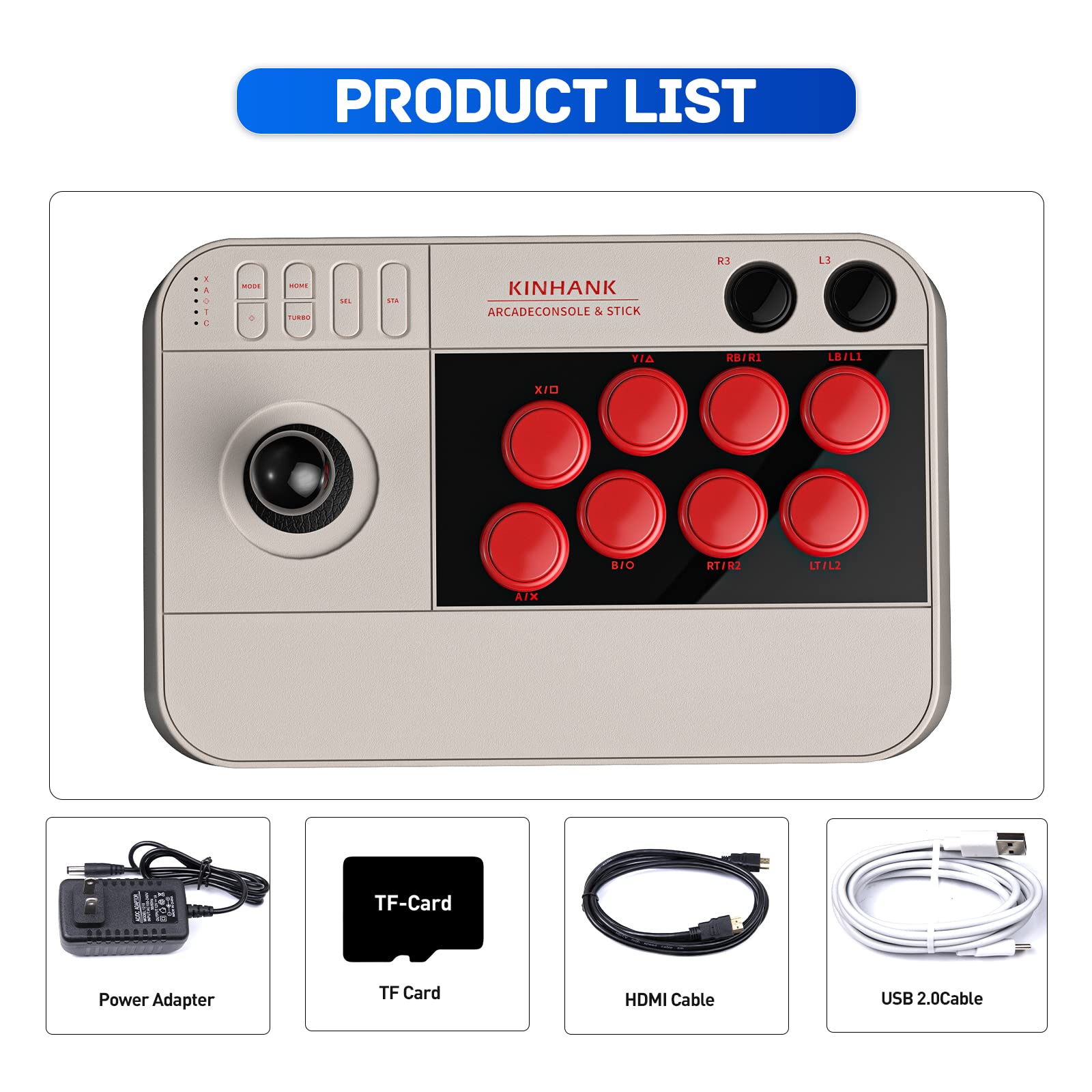 Kinhank Arcade Game Console with 32,000+ Built-in Games | Super Console with S905X3 Chip & 3D Joystick Turbo Function | Perfect for Retro Gaming, Family Entertainment & Game Collectors