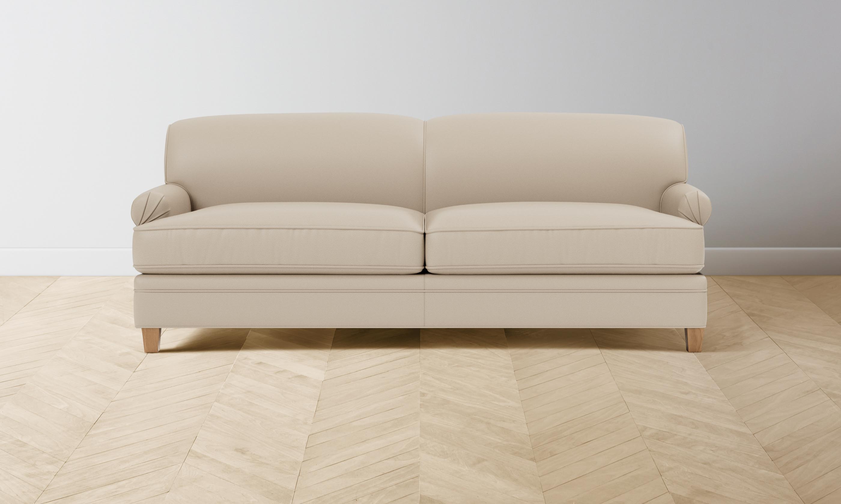 Carmine Pebbled Leather Sofa - Modern Stone-Colored Leather Couch for Living Room, Lounge & Office - Durable & Stylish Home Furniture