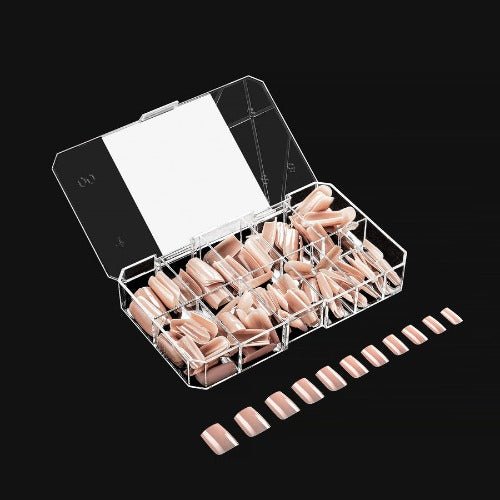 Apres Gel X Neutrals Maisie Natural Nail Tips 150pc - Short Square Style for DIY Manicures & Salon Nails | Perfect for Home, Bridal, and Special Occasion Nail Art