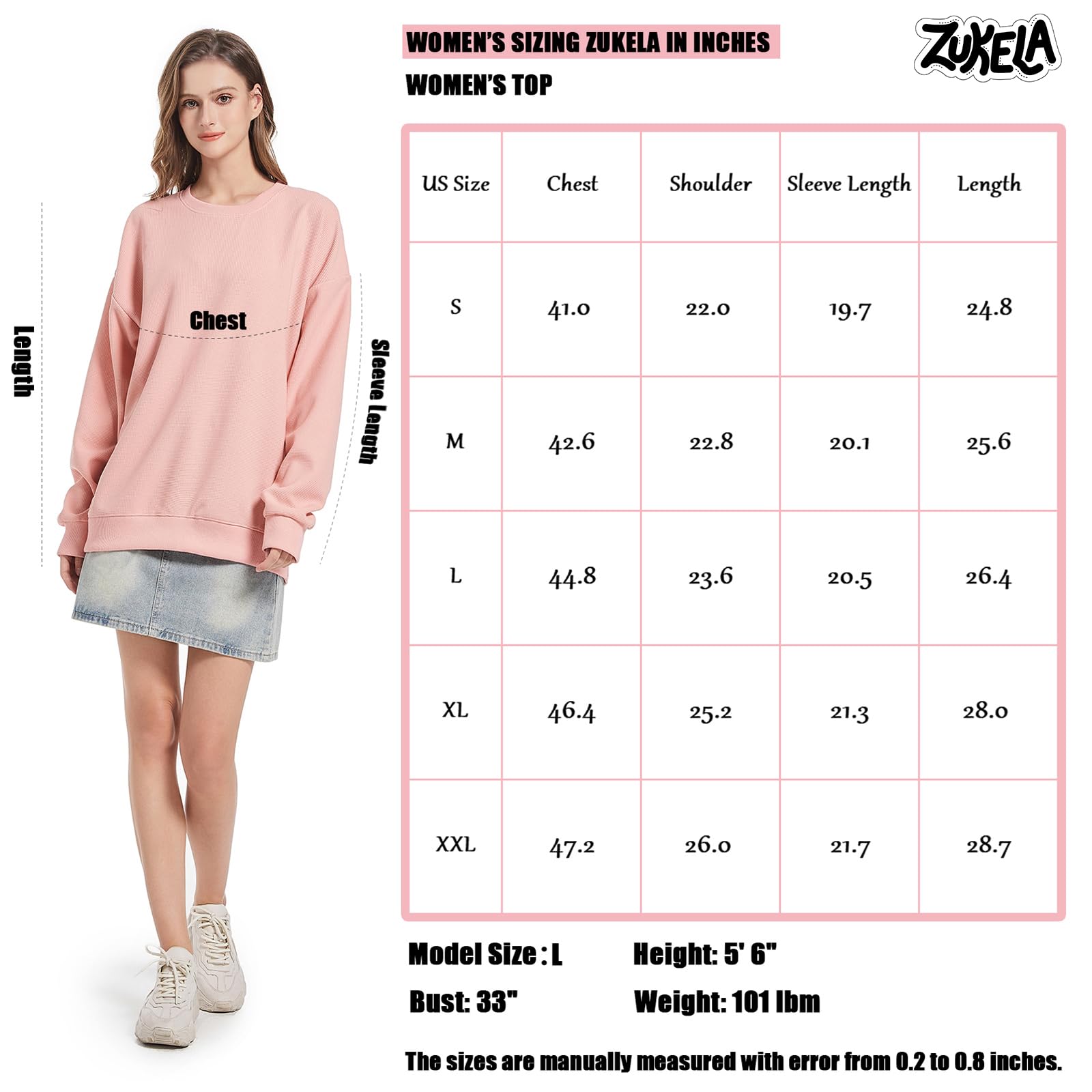 Women's Waffle Knit Pullover Sweatshirt - Crew Neck Long Sleeve Loose Fit Casual Top - Soft Lightweight Comfortable (S-XXL) for Fall Layering, Lounge Wear & Everyday Outfits
