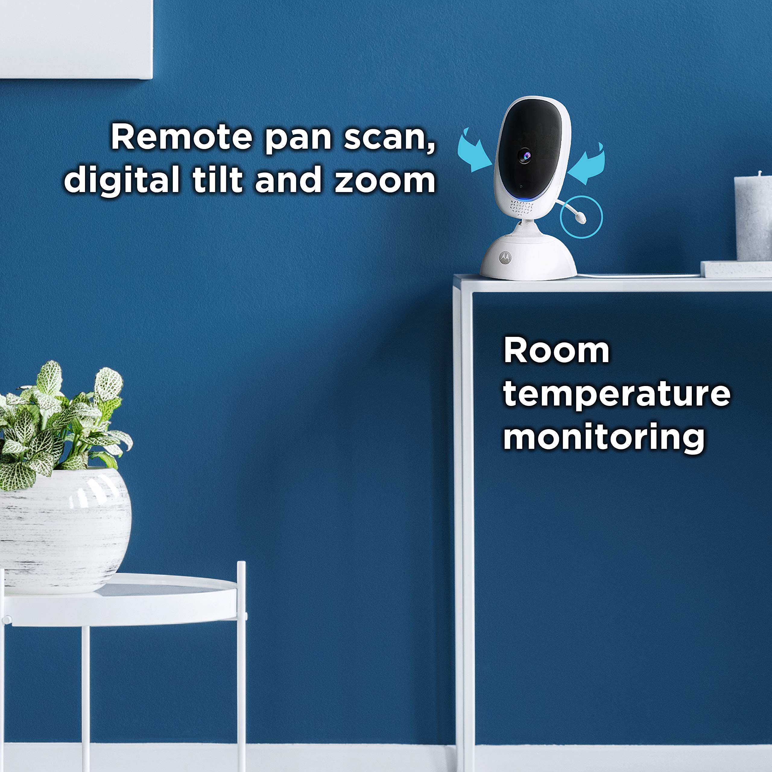 Motorola Connect40 Wireless Security Camera with WiFi & Voice Assistant - Baby, Elderly, Pet Monitoring System - Digital Pan/Tilt/Zoom & Night Vision - Home Security, Family Intercom, Smart Home Surveillance