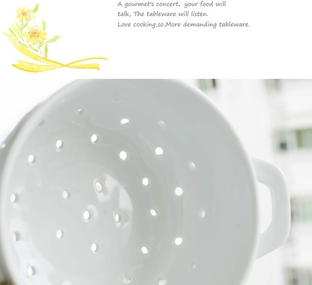 White Ceramic Colander 6