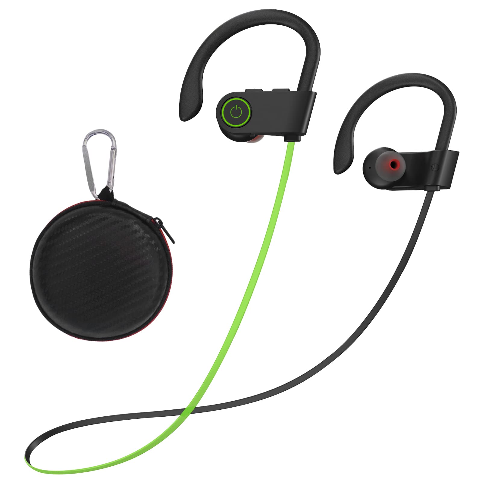 Argmao U9 Bluetooth Headphones Wireless Earbuds - 12H Playtime, IPX7 Waterproof, HD Stereo, Built-in Mic, Noise Cancelling for Sports, Gym, Running, Workout | Perfect for Outdoor Activities & Commuting - Green