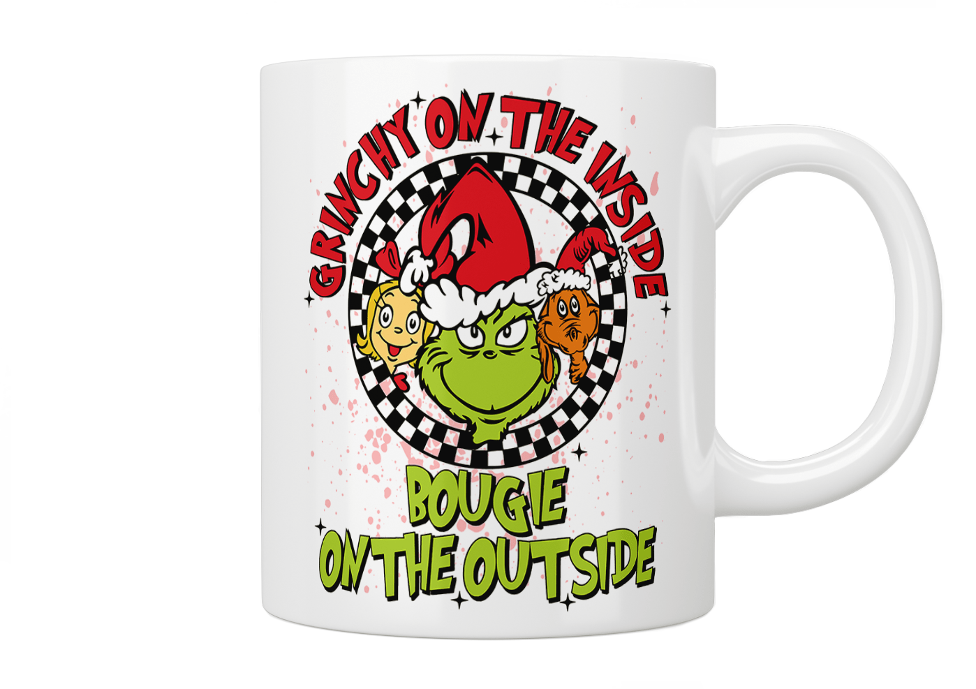 Grinchy Inside Bougie Outside Christmas Mug - Funny Holiday Coffee Cup for Xmas Gifts, Office Parties & Cozy Winter Mornings