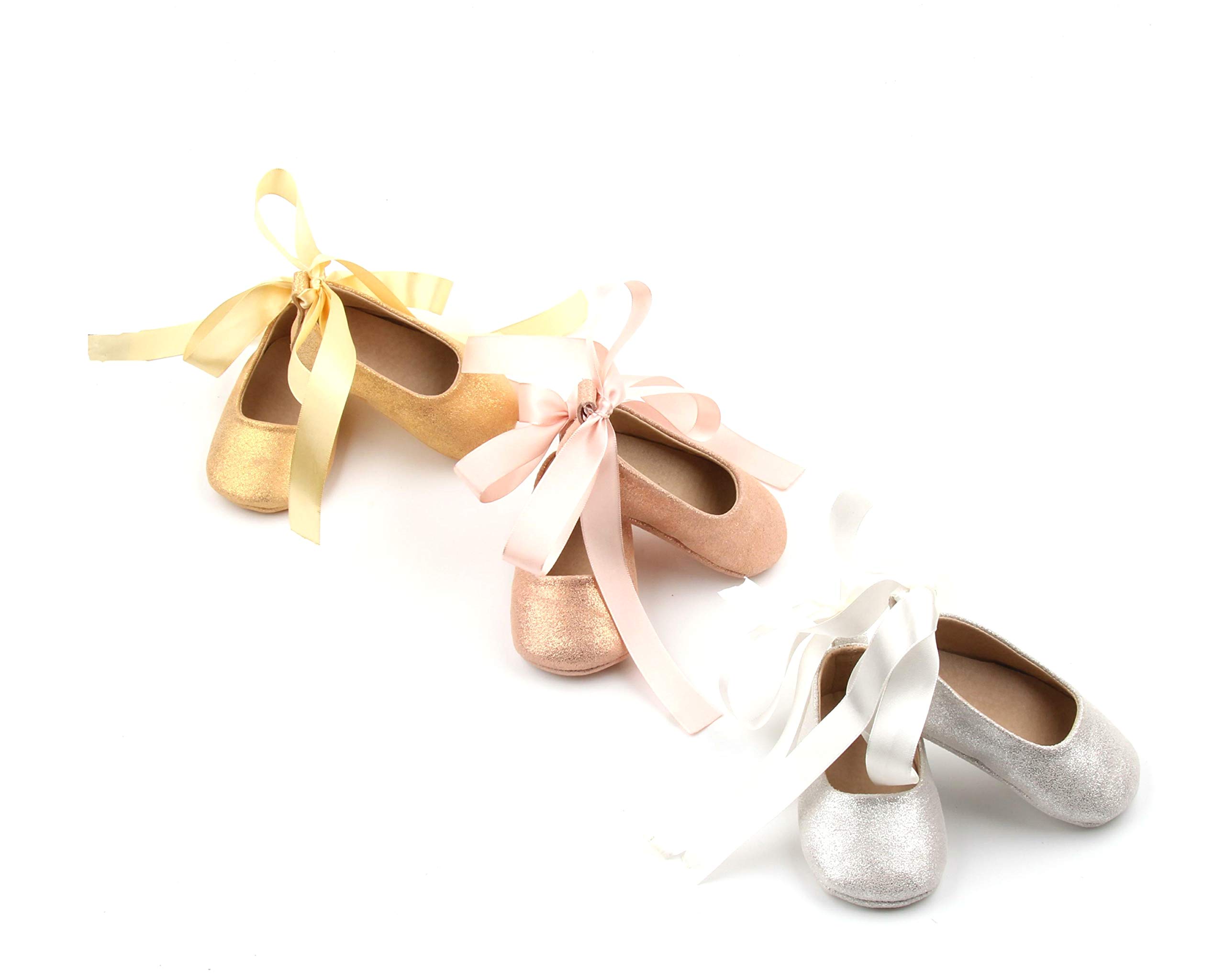 Sparkly Ballet Shoes for Toddler Girls | Glitter Dance Shoes for Baby Ballerinas - Perfect for Dance Class, Recitals & Dress-Up Play