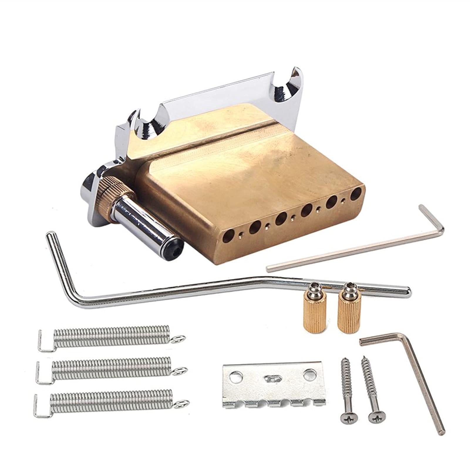 Premium ST Electric Guitar Tremolo System - Solid Brass Bridge & Saddles Replacement Set for Enhanced Sustain & Tuning Stability | Perfect for Rock, Blues & Metal Performances