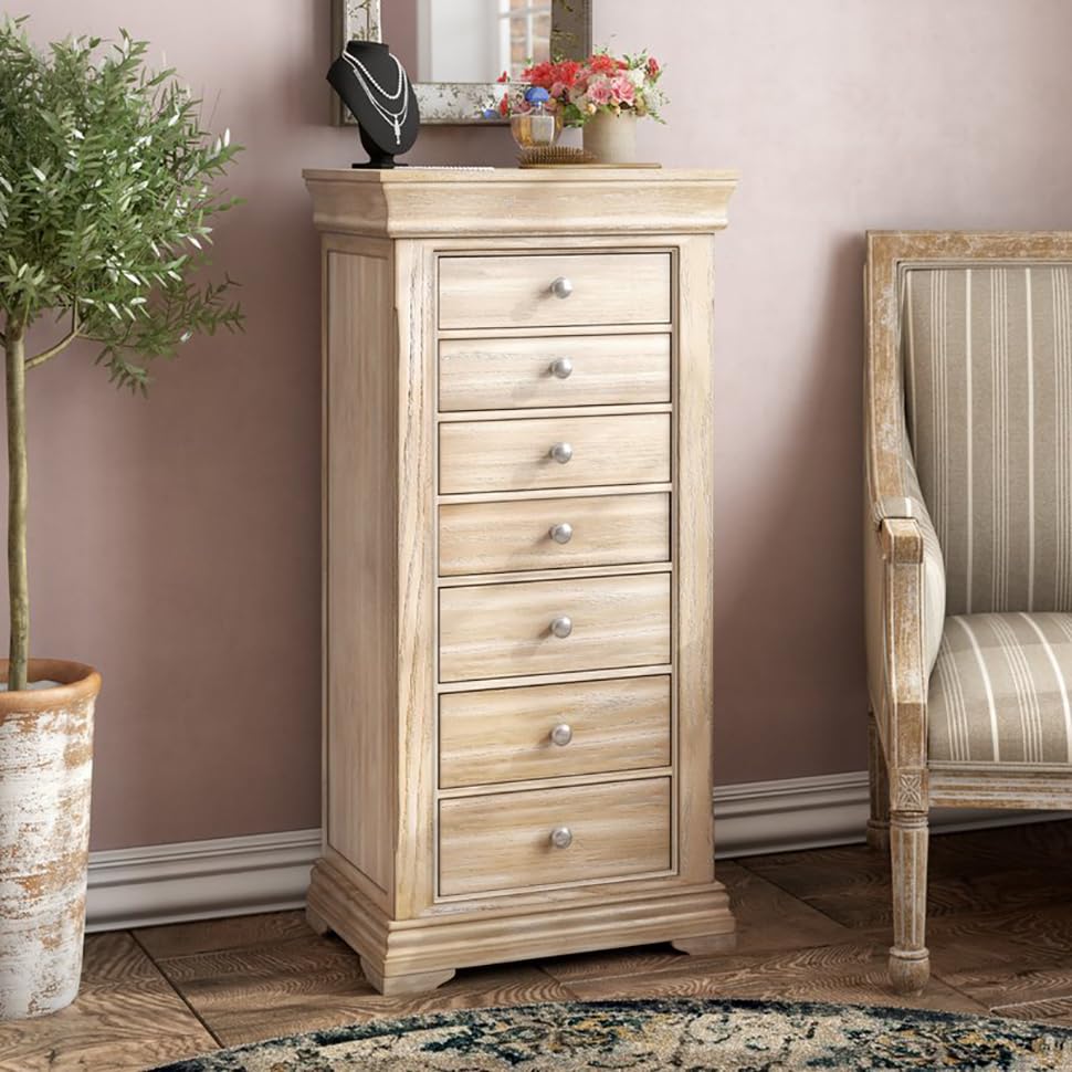 Malory Jewelry Storage Armoire Organizer - Hives and Honey Collection in Taupe Mist | Perfect for Bedroom, Closet & Vanity Organization