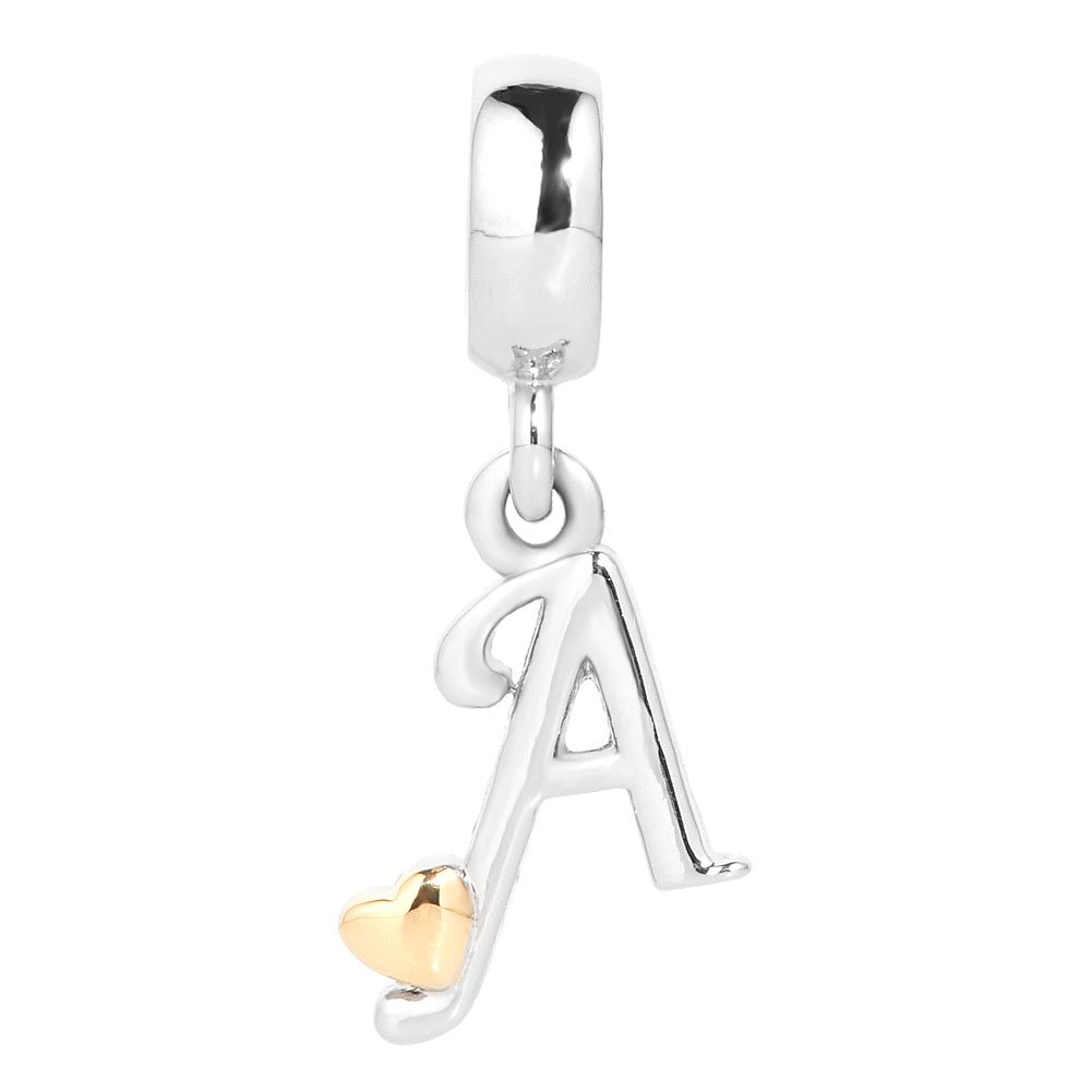 A-Z Alphabet Letter Charm Beads for Bracelets - DIY Jewelry Making Supplies for Necklaces, Keychains & Craft Projects (Letter A)