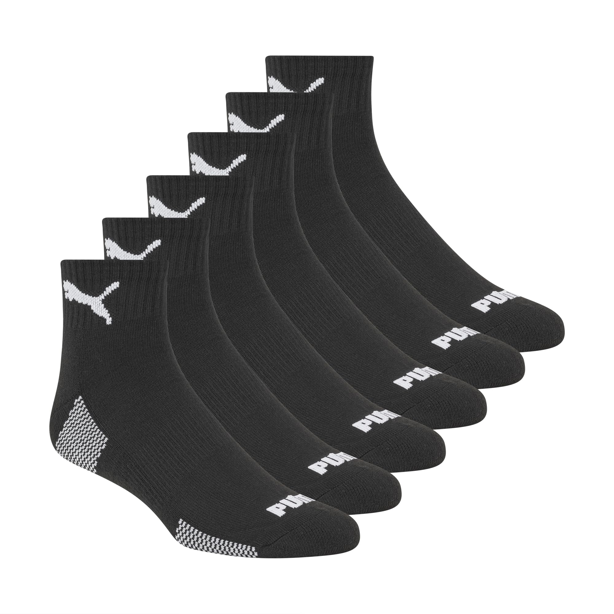 **PUMA Men's 6-Pack Quarter Crew Socks - Breathable Running Socks for Athletic Performance & Everyday Comfort - Ideal for Gym, Jogging & Casual Wear**