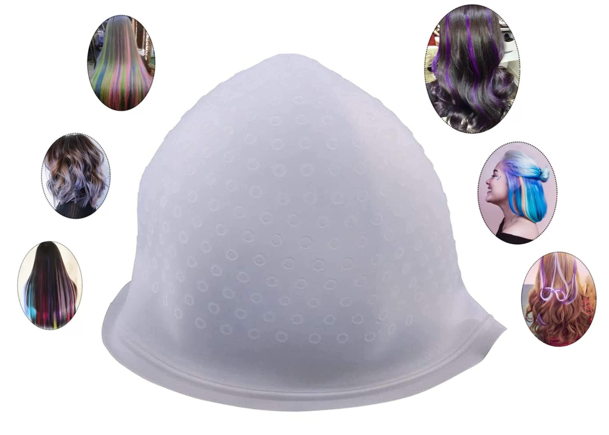 Shri Kanth Professional Silicone Hair Highlighting Cap with Metal Hook - Reusable Bleaching & Hair Dye Cap for Salon & Home Use | Perfect for Highlights, Balayage, Ombre & Root Touch-Ups
