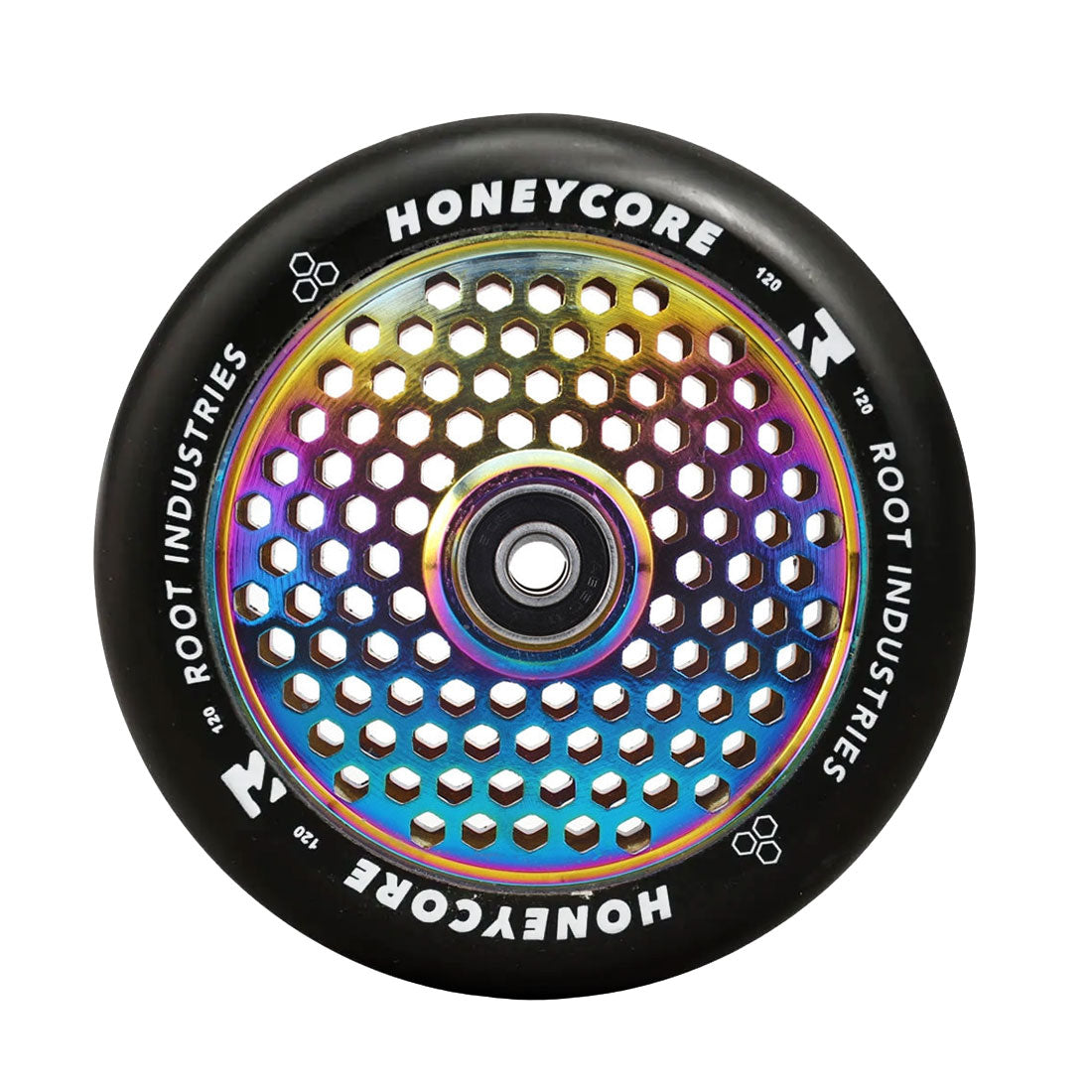 Root Industries Honey Core 120mm Longboard Wheels - Black/Rocket Fuel - High Performance Cruising & Downhill Skateboard Wheels for Smooth Rides