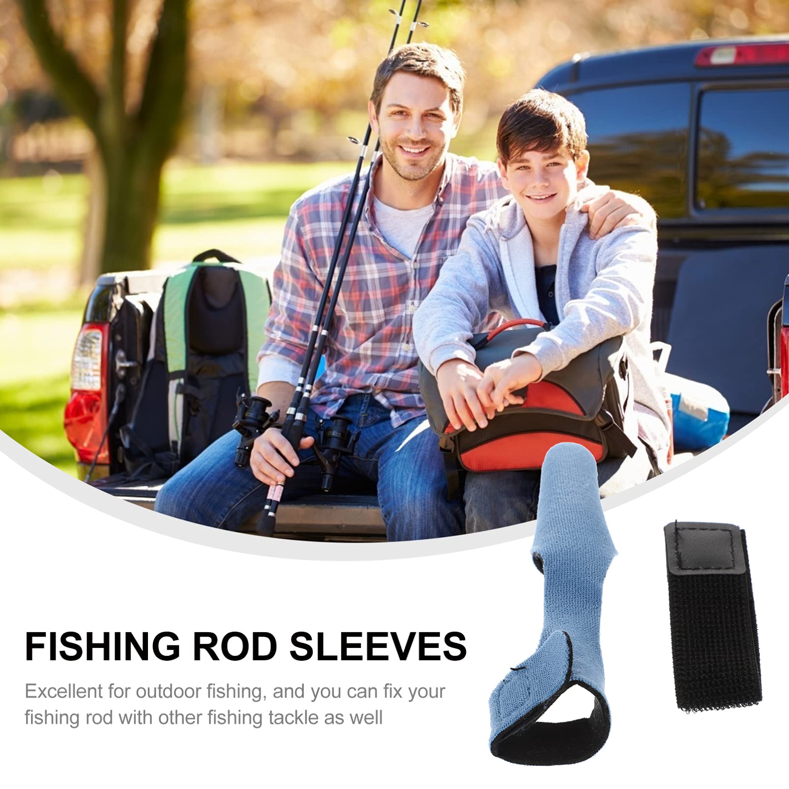ULTECHNOVO 4-Pack Fishing Rod Sleeve Covers - Durable Cloth Tip Protectors for Baitcasting Rods (Red & Blue) - Ideal for Travel, Storage & Rod Protection During Fishing Trips