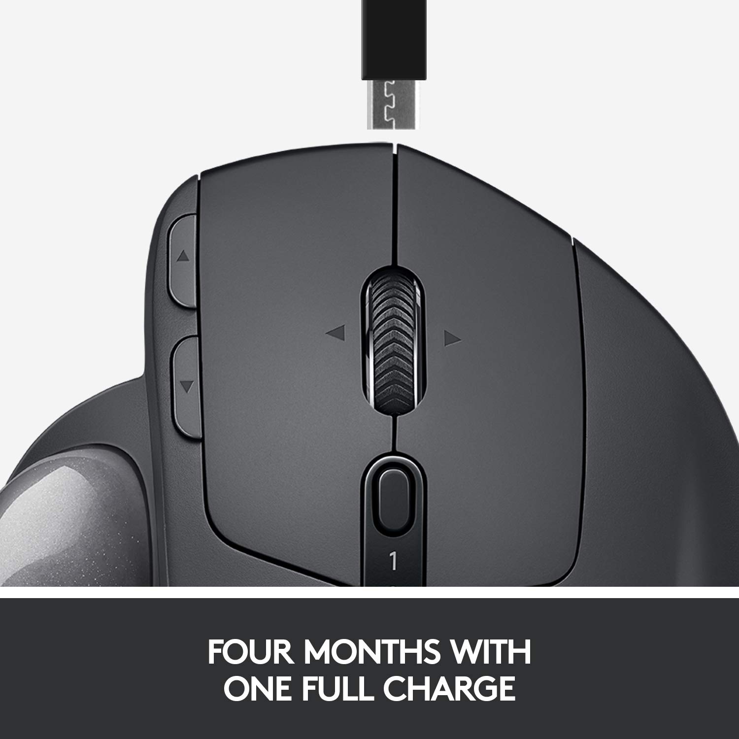 Logitech MX Ergo Wireless Trackball Mouse - Ergonomic Design, Bluetooth/USB Connectivity, Rechargeable for Windows & Mac - Perfect for Office Work, Graphic Design & CAD Professionals