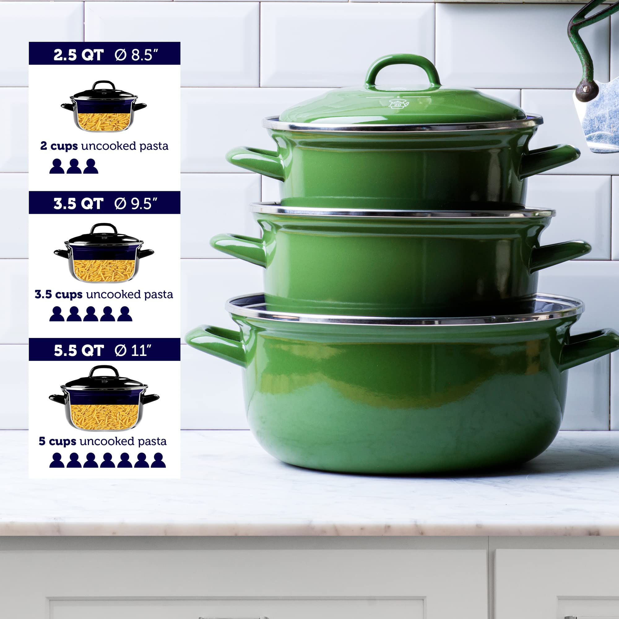 BK Indigo Dutch Heritage Round German Enameled Casserole Pot with Lid - PFAS-Free Ceramic Non-Stick Coating, 4.2L (24cm), Induction, Oven & Dishwasher Safe, Green - Perfect for Slow Cooking, Baking & Serving Dishes