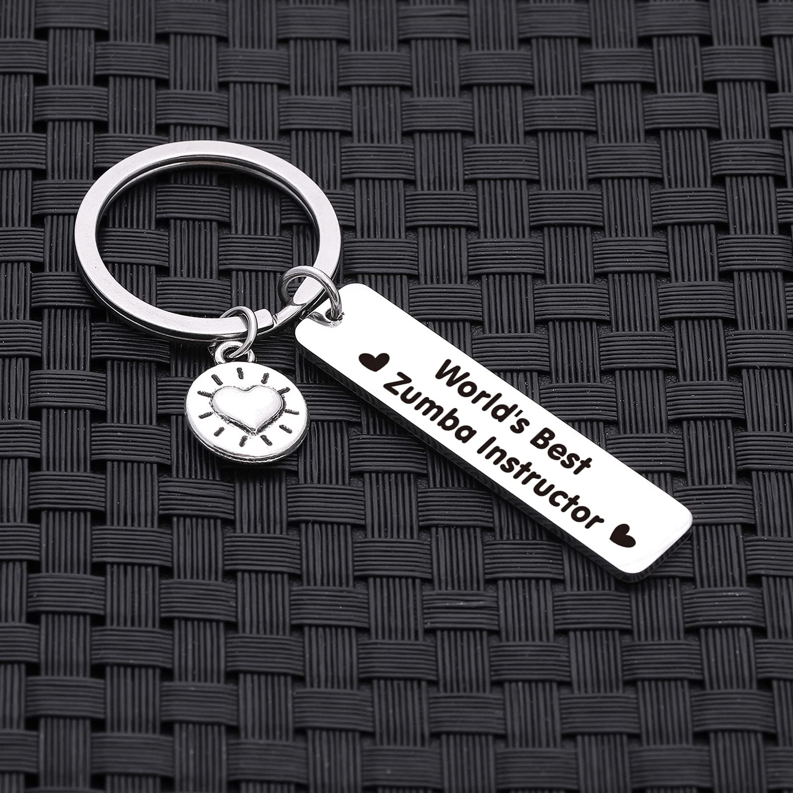 Premium Black Stainless Steel Zumba Dance Teacher Keychain - Fitness Instructor Gift for Women & Men - Modern Round Key Ring for Dance Coaches - Perfect for Zumba Classes, Gym Gifts & Teacher Appreciation