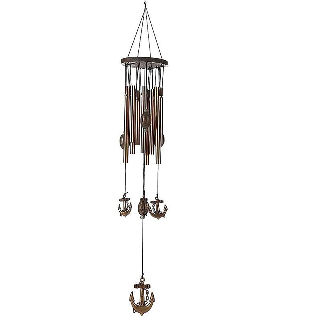 Rustic Copper Wind Chimes - 9 Tube Outdoor Metal Wind Chime for Garden, Patio & Yard Decor | Soothing Wind Bells for Relaxing Outdoor Living Spaces