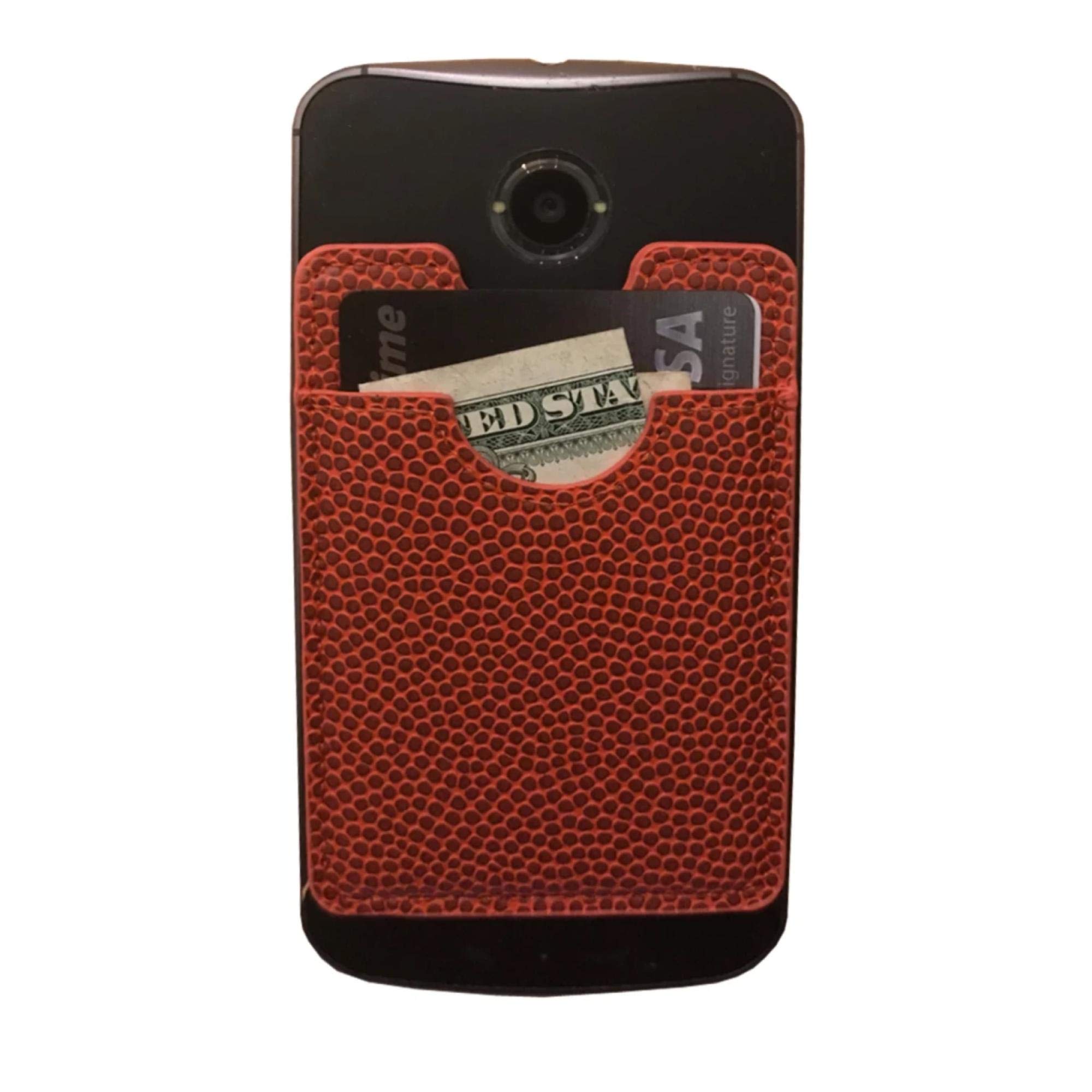 Premium Leather Basketball Design Card Wallet Phone Case - Slim RFID Blocking Holder for Credit Cards & Cash - Perfect for Sports Fans, Travel & Everyday Use