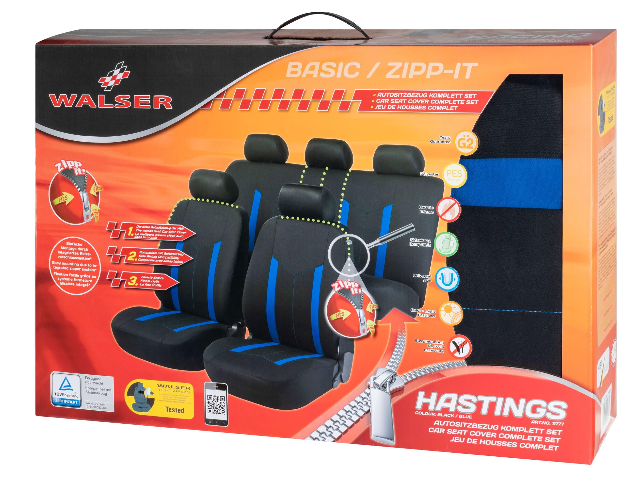 Premium 11777.0 Car Seat Cover - Soft & Durable Blue Universal Fit for Cars, SUVs & Trucks - Protect Your Seats from Spills, Pets & Wear - Perfect for Daily Commute, Road Trips & Family Travel