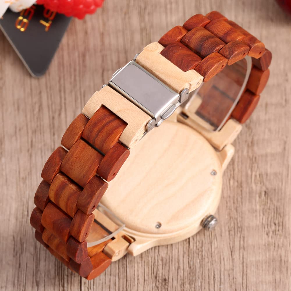 Elegant Wooden Watch for Women - Natural Bamboo Analog Wristwatch with Adjustable Wood Strap, Classic Minimalist Design - Perfect for Everyday Wear, Office, Date Night & Gift Giving