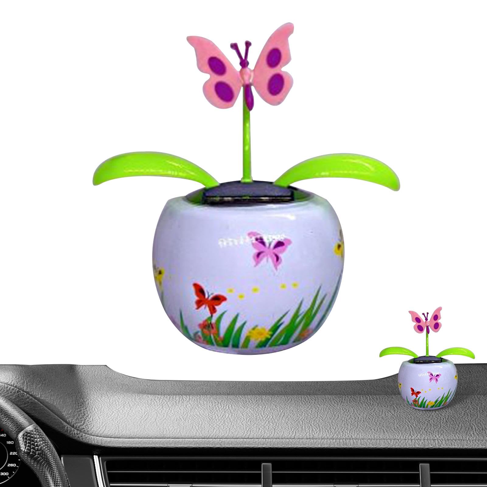 Solar Powered Dancing Flower Figure - Wobbling Solar Flower for Car, Home, or Office Decoration - Dashboard Decor with Fun Motion for Gifts & Relaxation