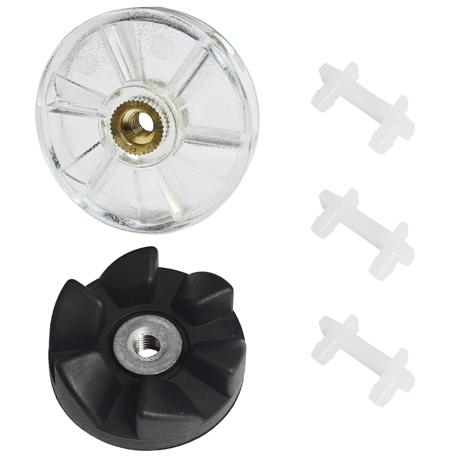 600W Replacement Base Gear, Blade Gear & 3 Rubber Bushing Shock Pads for NutriBullet 600W/900W Blenders (NB-101B, NB-101S, NB-201) - Perfect for Smoothie Making & Food Processing