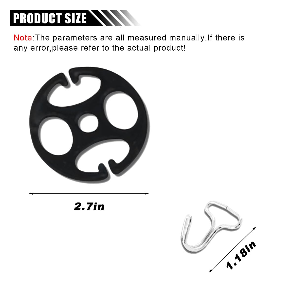 24PCS Car Seat Covers with Metal Hooks - Black for Secure Replacement & Protection