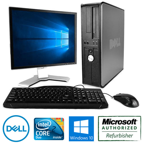 Dell Optiplex Business Desktop Computer with Windows 10, 17-inch Monitor, Keyboard & Mouse, 8GB RAM, 500GB HDD - Perfect for Home Office, Small Business & Remote Work