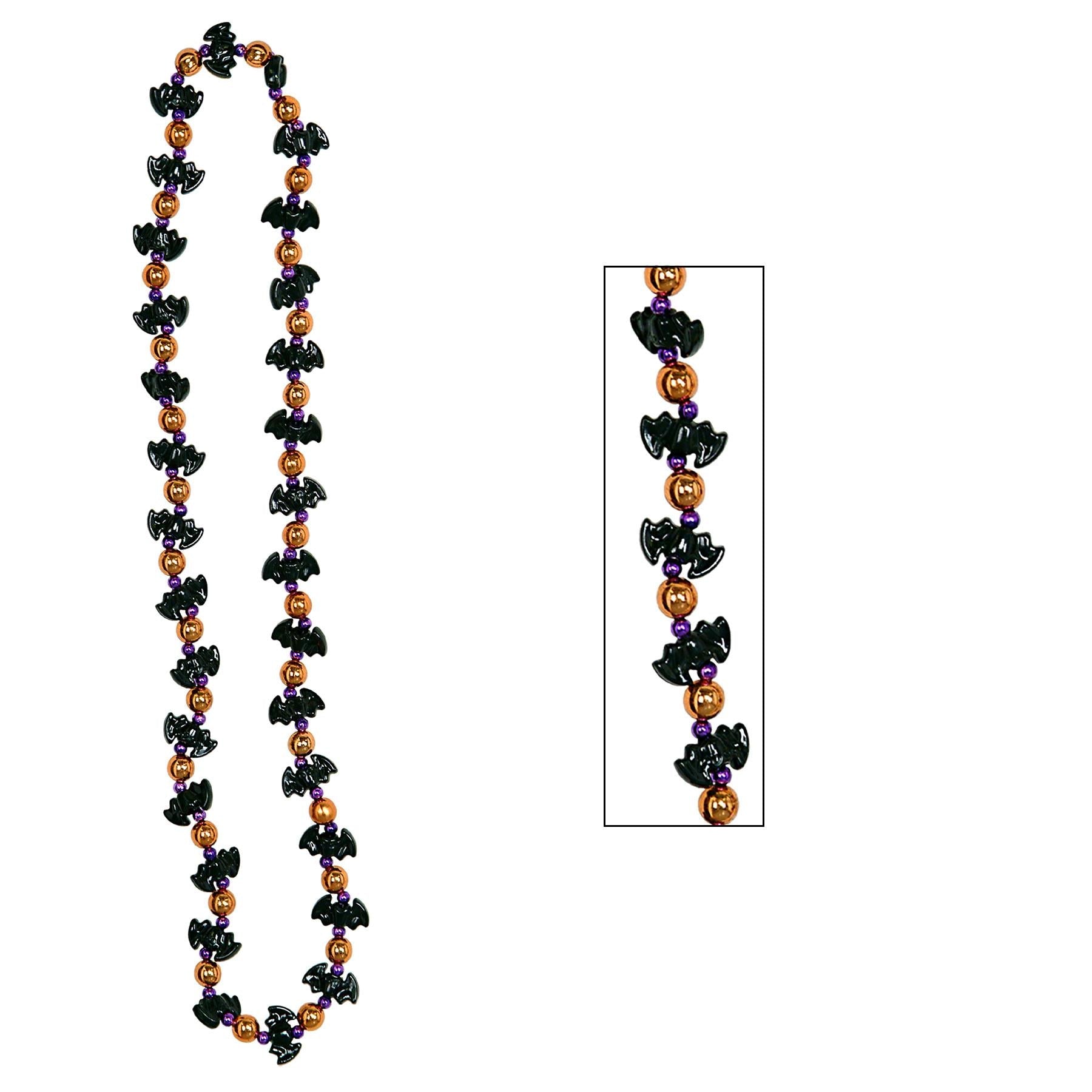 12 Pack Halloween Bat Bead Necklaces - Black Bat Party Favors for Kids & Adults - Perfect for Halloween Parties, Costume Accessories & Trick or Treating