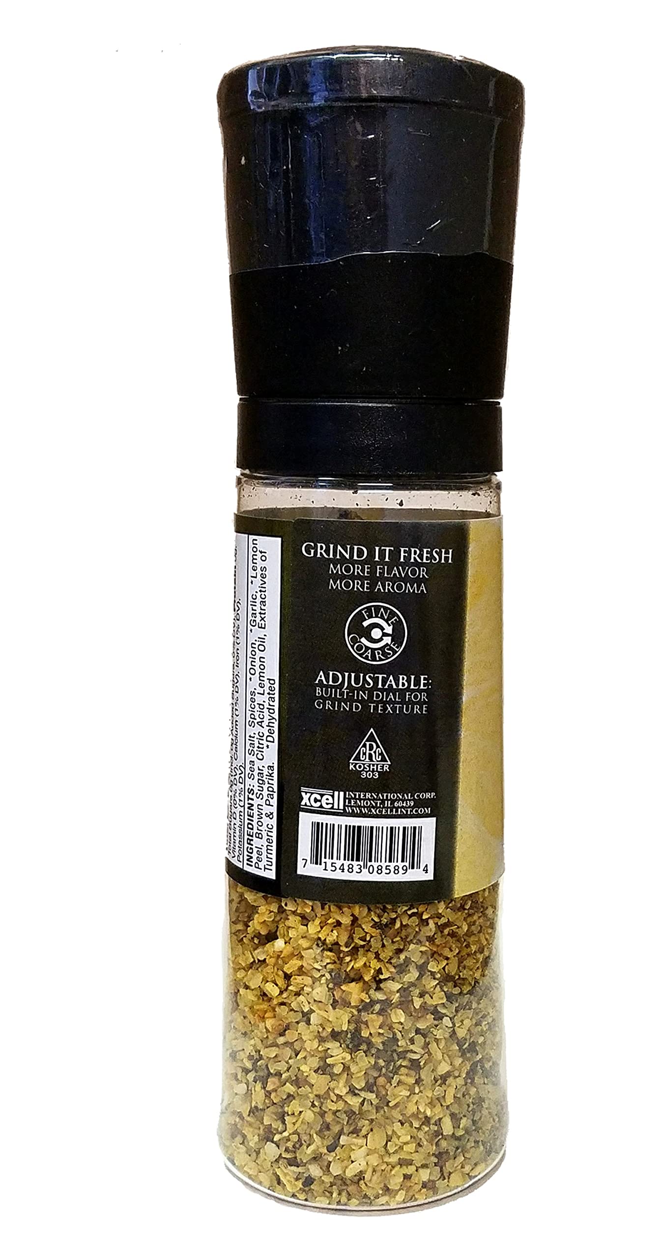 Dean Jacobs Lemon Pepper Seasoning Blend 8oz - Large Adjustable Grinder for Fresh Zesty Flavor | Perfect for Chicken, Fish, Seafood, Salads & BBQ | Gourmet Spice for Home Cooking & Grilling