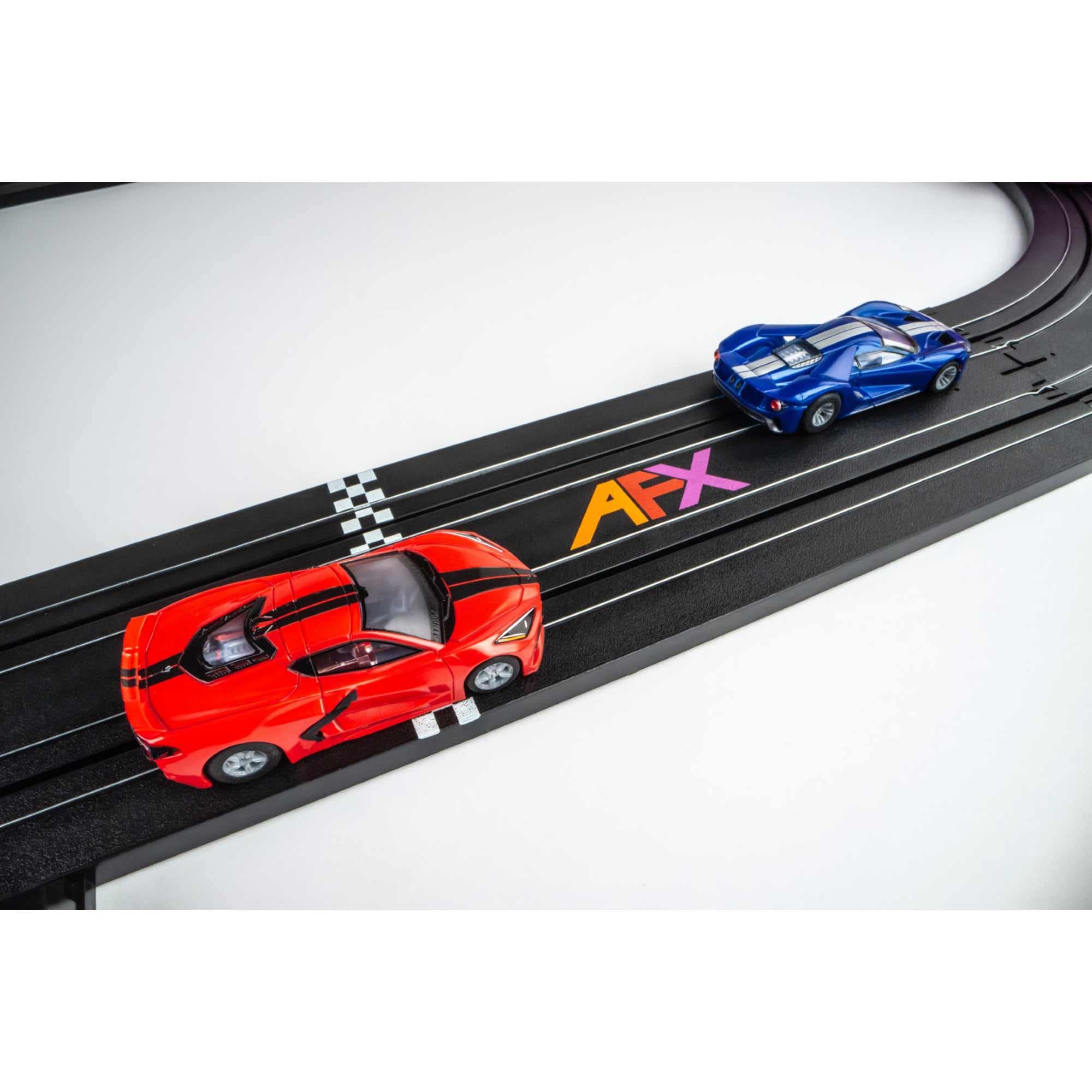 AFX/Racemasters Super Cars 15ft Track Mega G+ Chassis HO Slot Racing Set - Tri-Pack AFX22032 for Kids & Adults | Perfect for Home Racing, Birthday Gifts & Family Game Nights