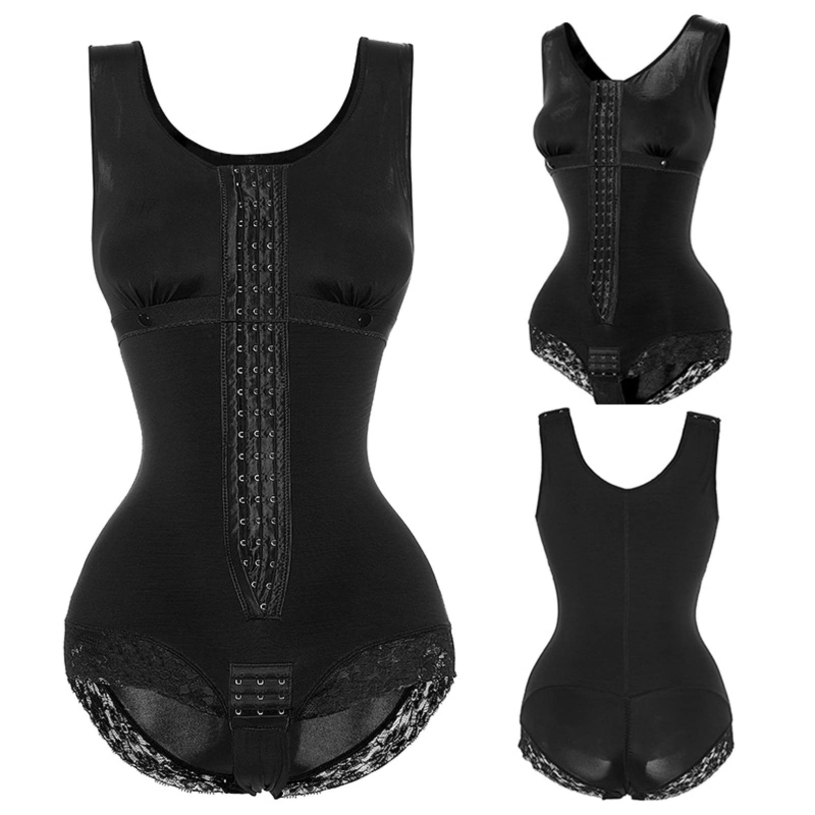 Women's Lace Firm Tummy Control Shapewear Bodysuit - Slimming Compression Waist Trainer Underwear for Daily Wear & Special Occasions