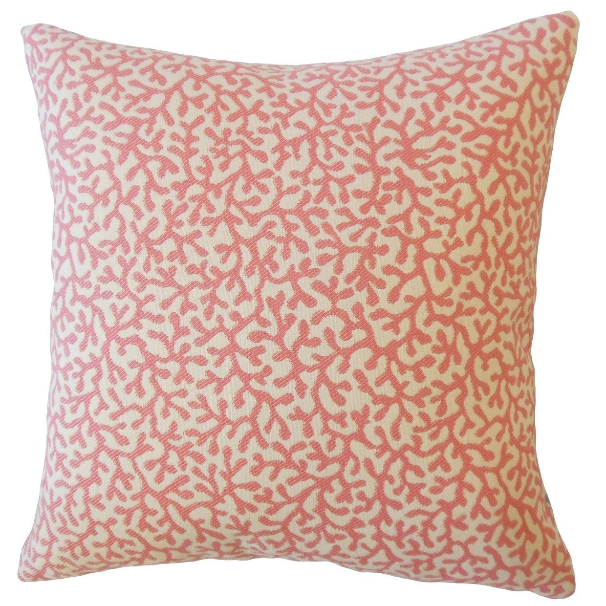Premium Verena Coastal Down Filled Decorative Throw Pillow - Coral 22x22 Inches - Soft Luxury Cushion for Sofa, Bed & Coastal Home Decor