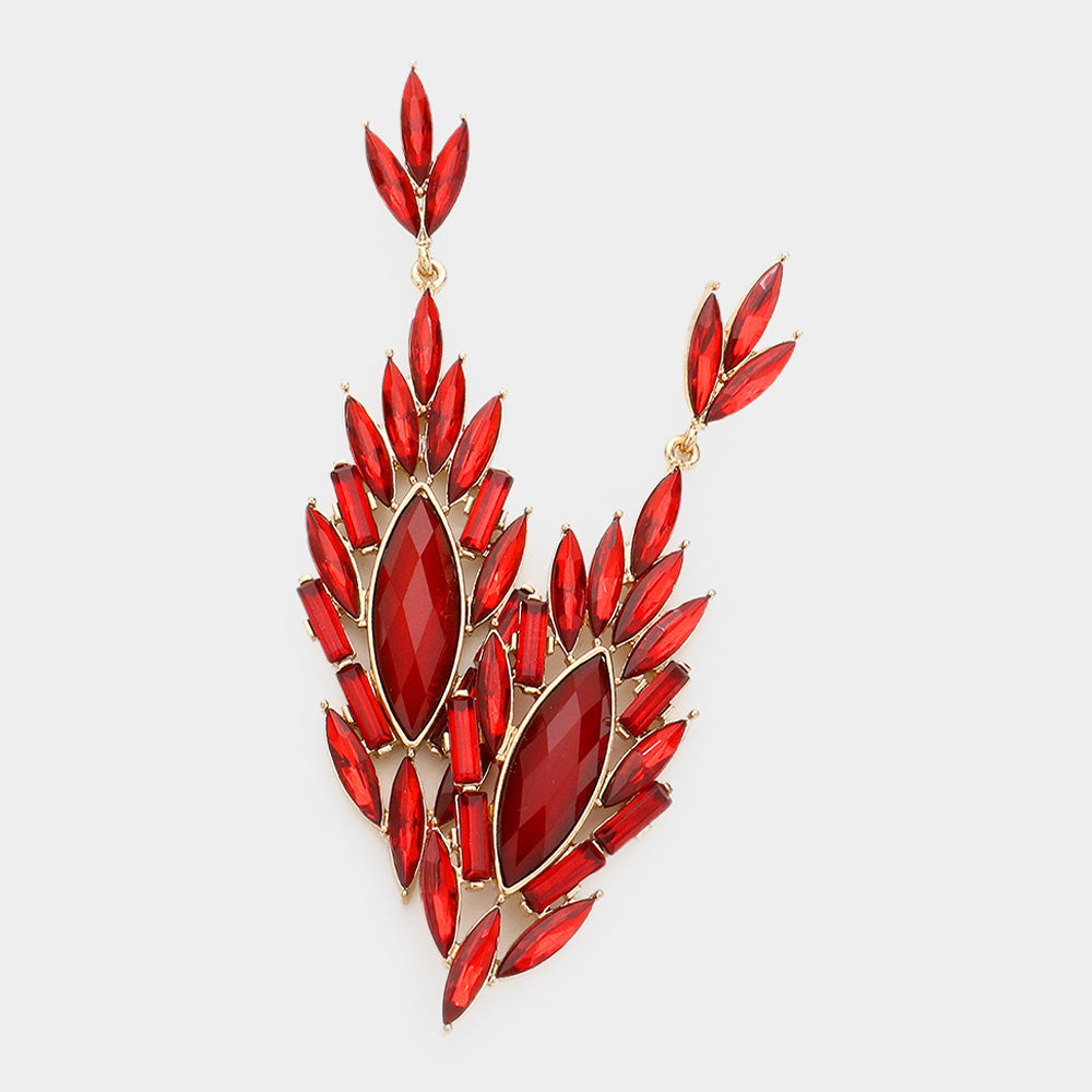 Elegant Long Red Dangle Earrings for Women | Fashion Statement Jewelry | Perfect for Parties, Weddings & Date Nights