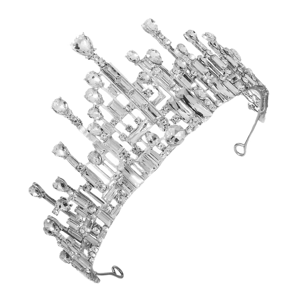 FRCOLOR Iceberg Shaped Crystal Tiara - Elegant Wedding Headpiece with Rhinestones for Bride, Princess & Angel Costume | Vintage-Inspired Hair Accessory for Bridal Showers, Pageants & Special Occasions