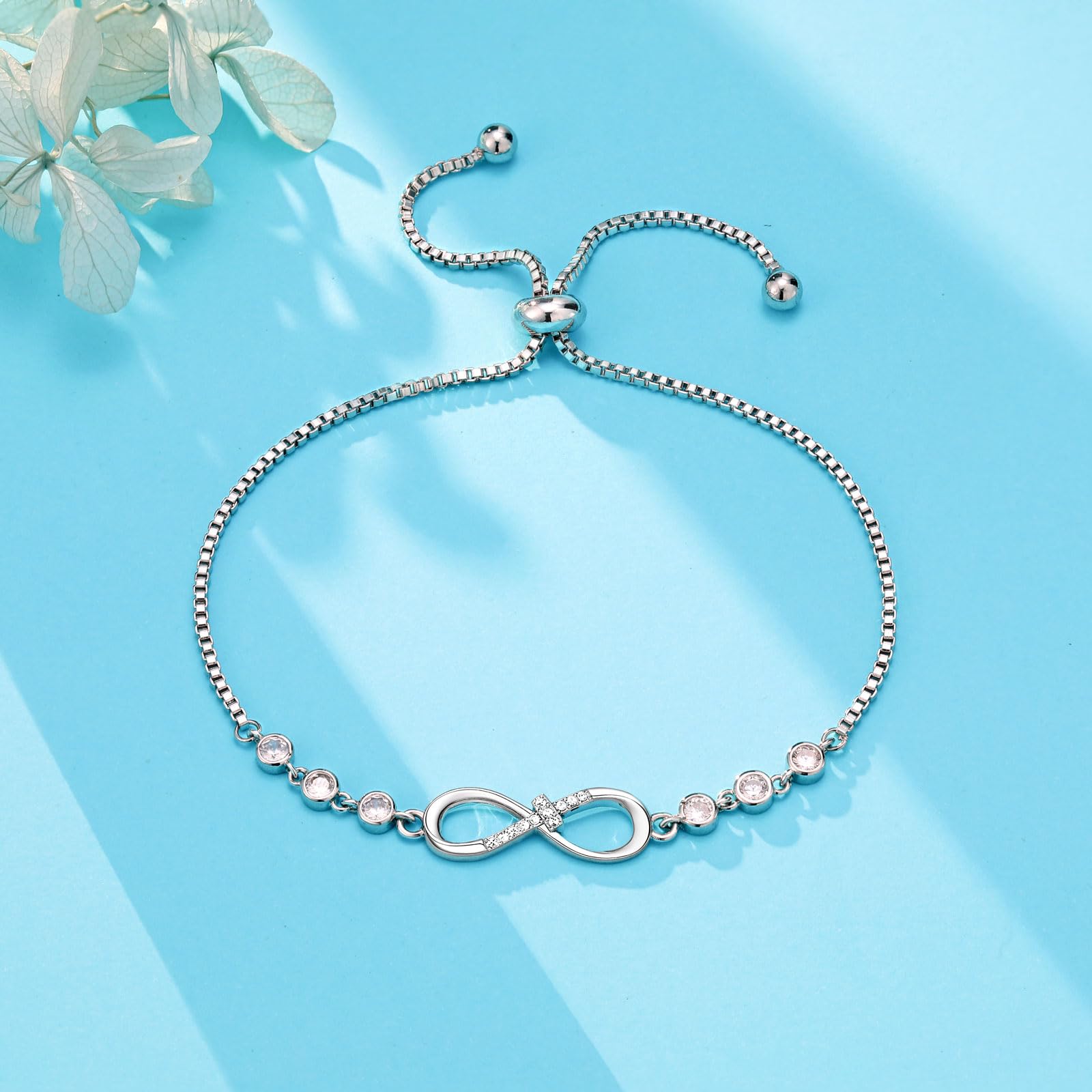 Christian Infinity Cross Charm Bracelet - Elegant Religious Jewelry for Women & Girls - Perfect for Easter, Confirmation, Baptism, Graduation Gifts & Daily Faith Wear