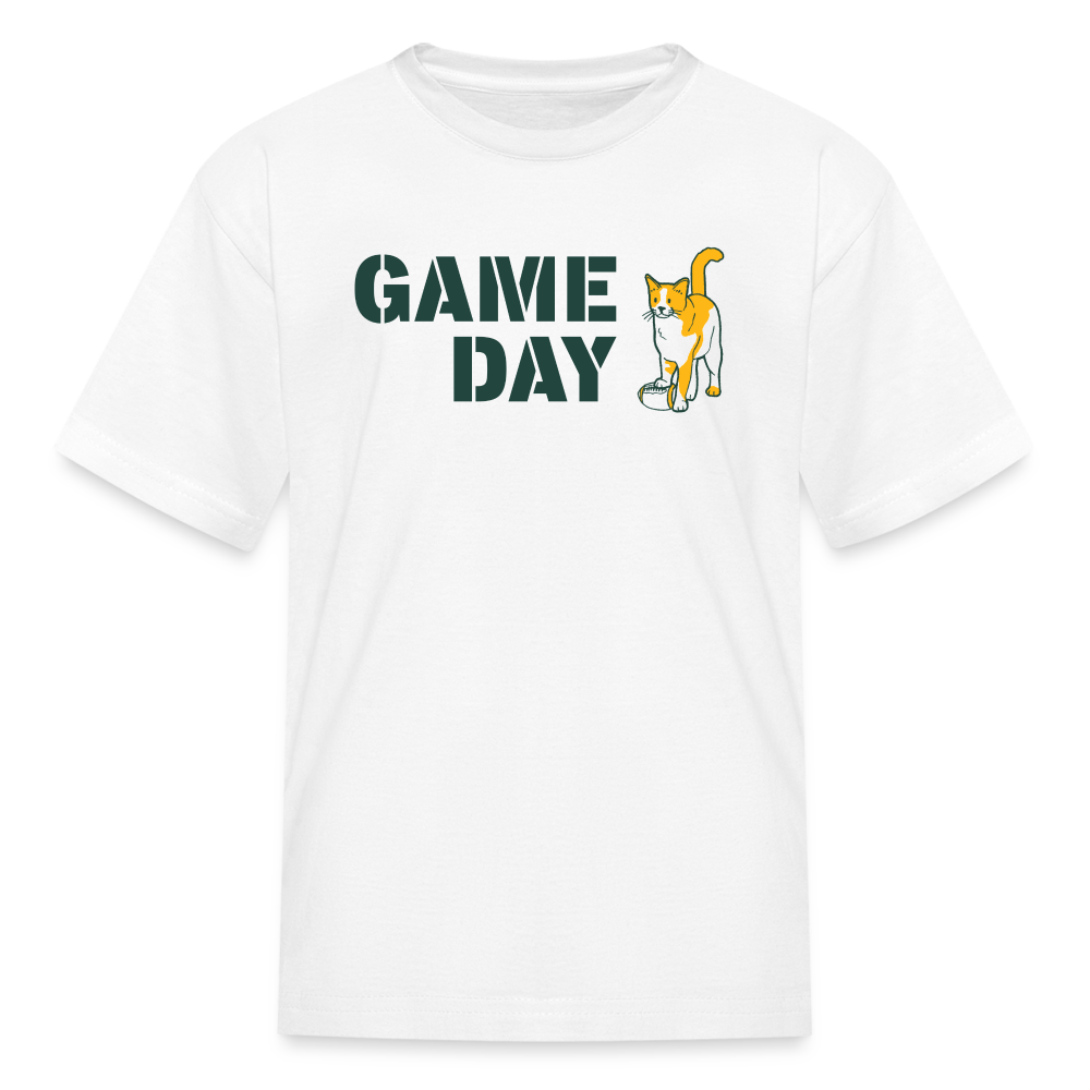 Game Day Cat Kids' T-Shirt - Cute Cat Graphic Tee for Boys & Girls - Perfect for Sports Events, School, and Playtime