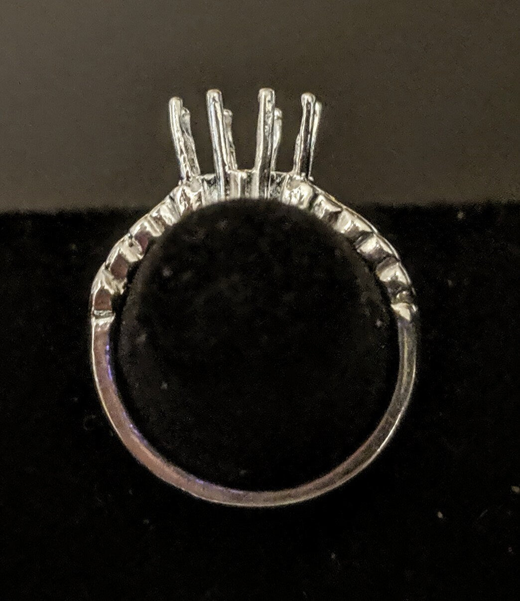 8mm Square Princess Cut 8-Prong Pre-Notched Sterling Silver or 14K Gold Blank Ring Setting - Size 8 (163881/143881) - Perfect for Custom Jewelry Making, Engagement Rings & DIY Projects