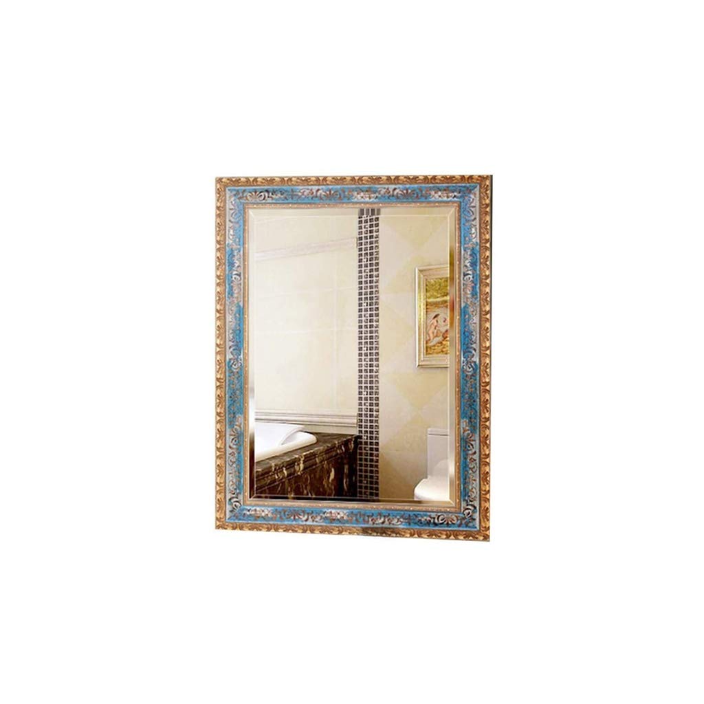 Vintage Wooden Framed Rectangle Bathroom Mirror - 70x90cm Wall Mount & Desktop Makeup Vanity Mirror for Home, Hotel & Restaurant Dressing Areas | Perfect for Firm Girl Makeup, Full-Length Dressing & Space-Saving Decor