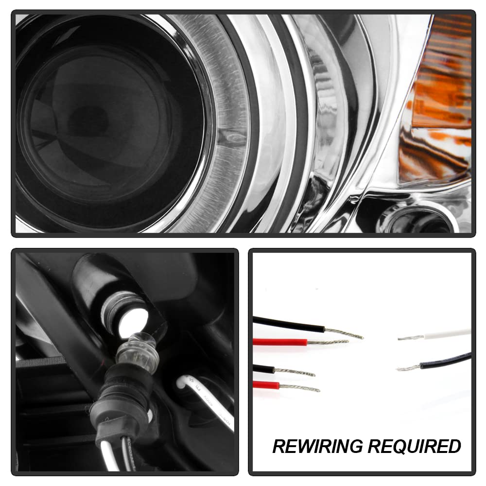 02-06 Toyota Camry LED Halo Headlights - Chrome/Clear Lens Replacement for Enhanced Night Visibility | Perfect for Off-Roading & Night Driving