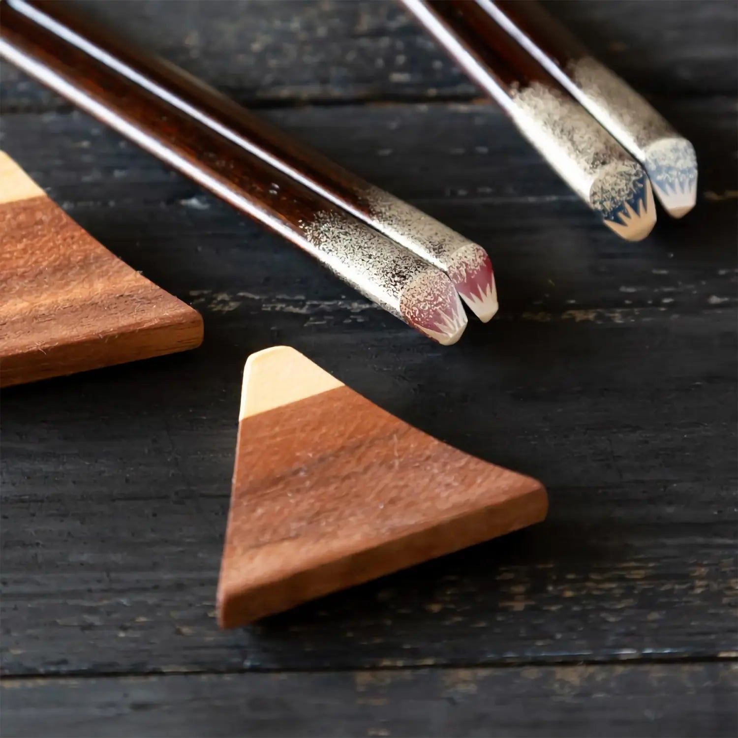 Premium Echizen Shikki Wooden Couple Chopsticks - Handcrafted Japanese Mt. Fuji Design - Perfect for Romantic Dinners, Asian Cuisine & Wedding Gifts