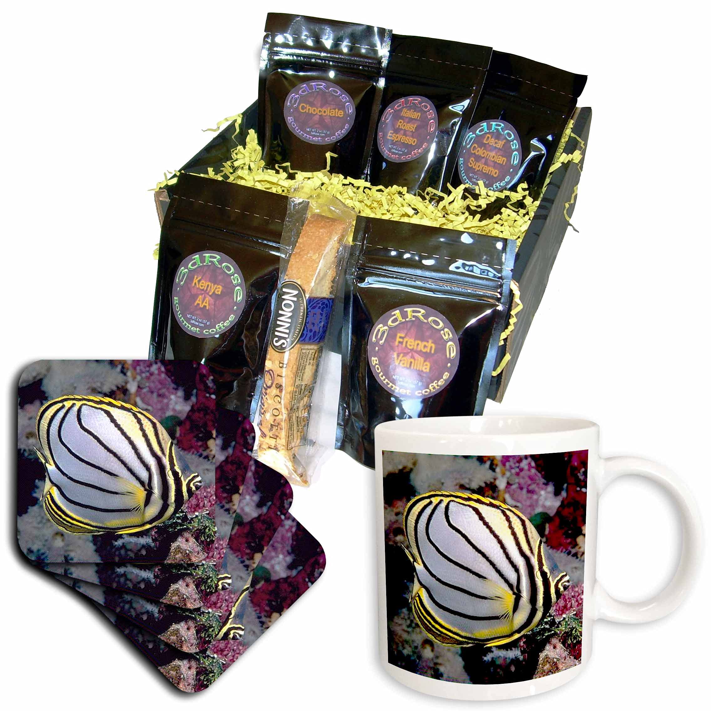 3D Rose Butterfly Fish Coffee Gift Basket Set - Unique Coffee Lover's Gift for Birthday, Anniversary, Housewarming - Perfect for Home, Office, or Kitchen Decor