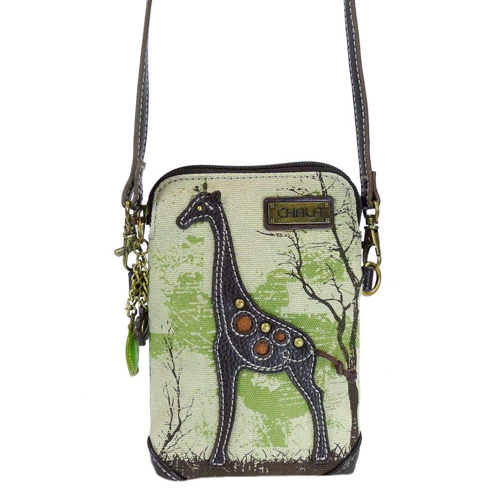 Chala Safari Giraffe Print Crossbody Phone Purse - Adjustable Convertible Strap for Women | Perfect for Travel, Shopping & Everyday Use
