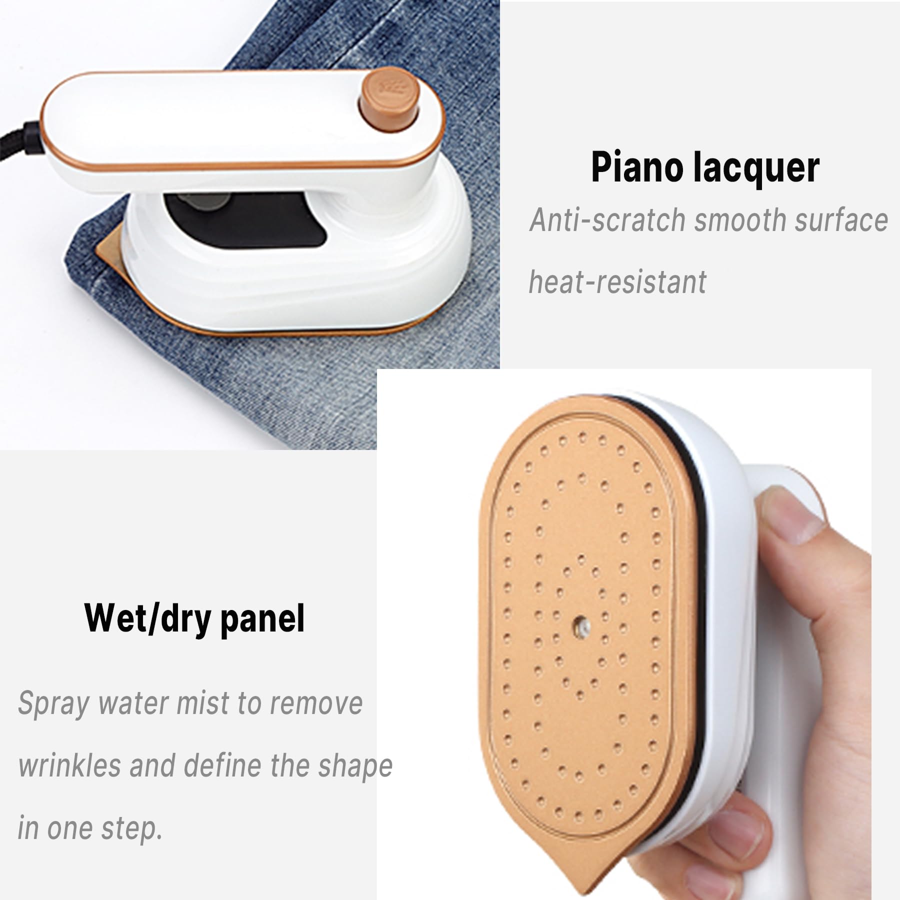 T TOVIA Portable Handheld Travel Steamer for Clothes - Mini Garment Steamer for Shirts, Hats, Caps, Pillows & Crafts | Compact & Lightweight | Perfect for Travel, Dorm & Home Use (White)