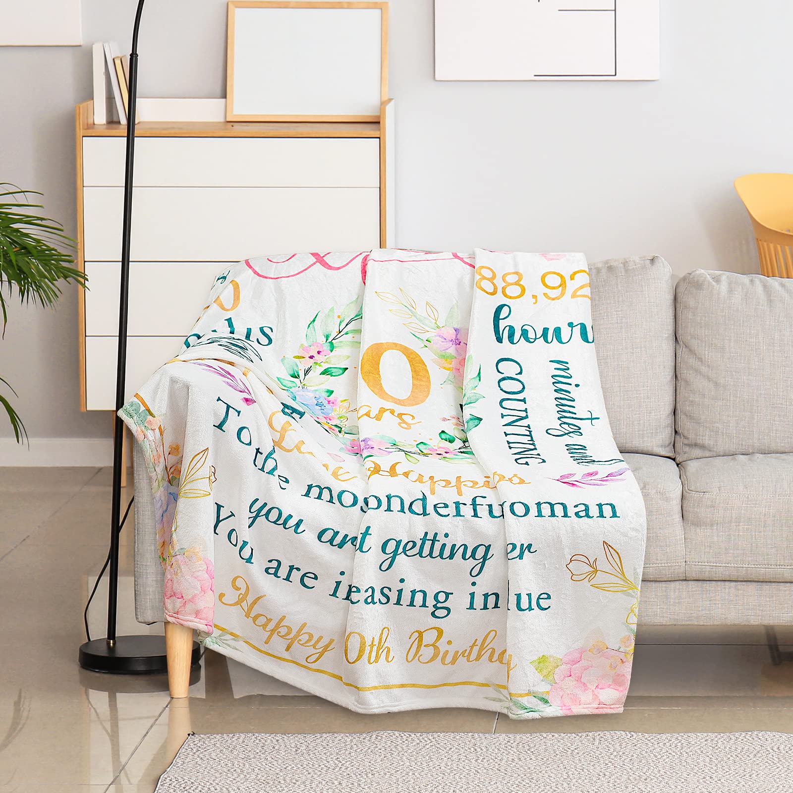 100th Birthday Gifts for Women - Best 100th Birthday Decorations & Soft Throw Blanket 50