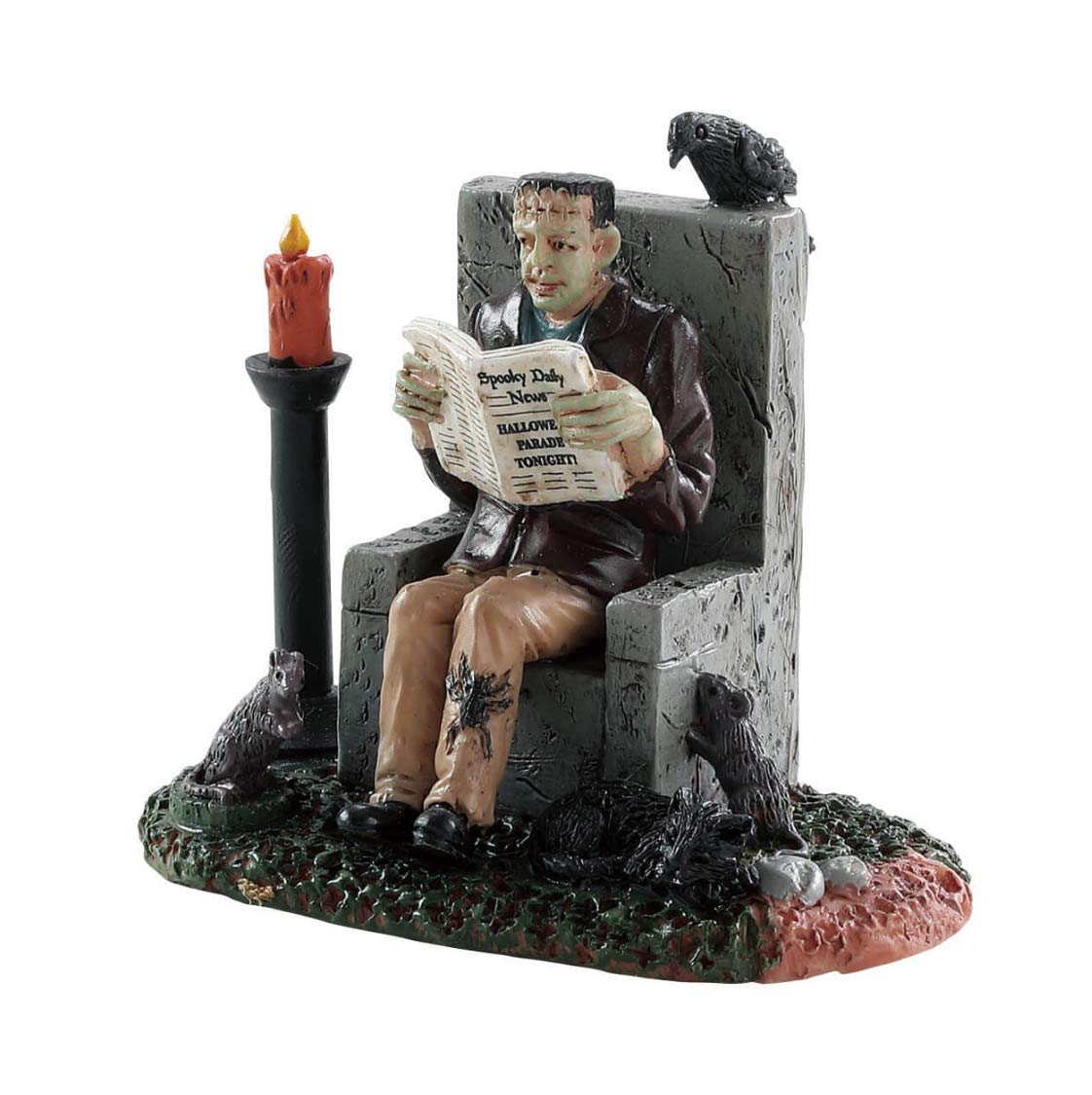 Lemax Monster Reading Spooky News - Halloween Decorations for Indoor & Outdoor Scary Party Themes