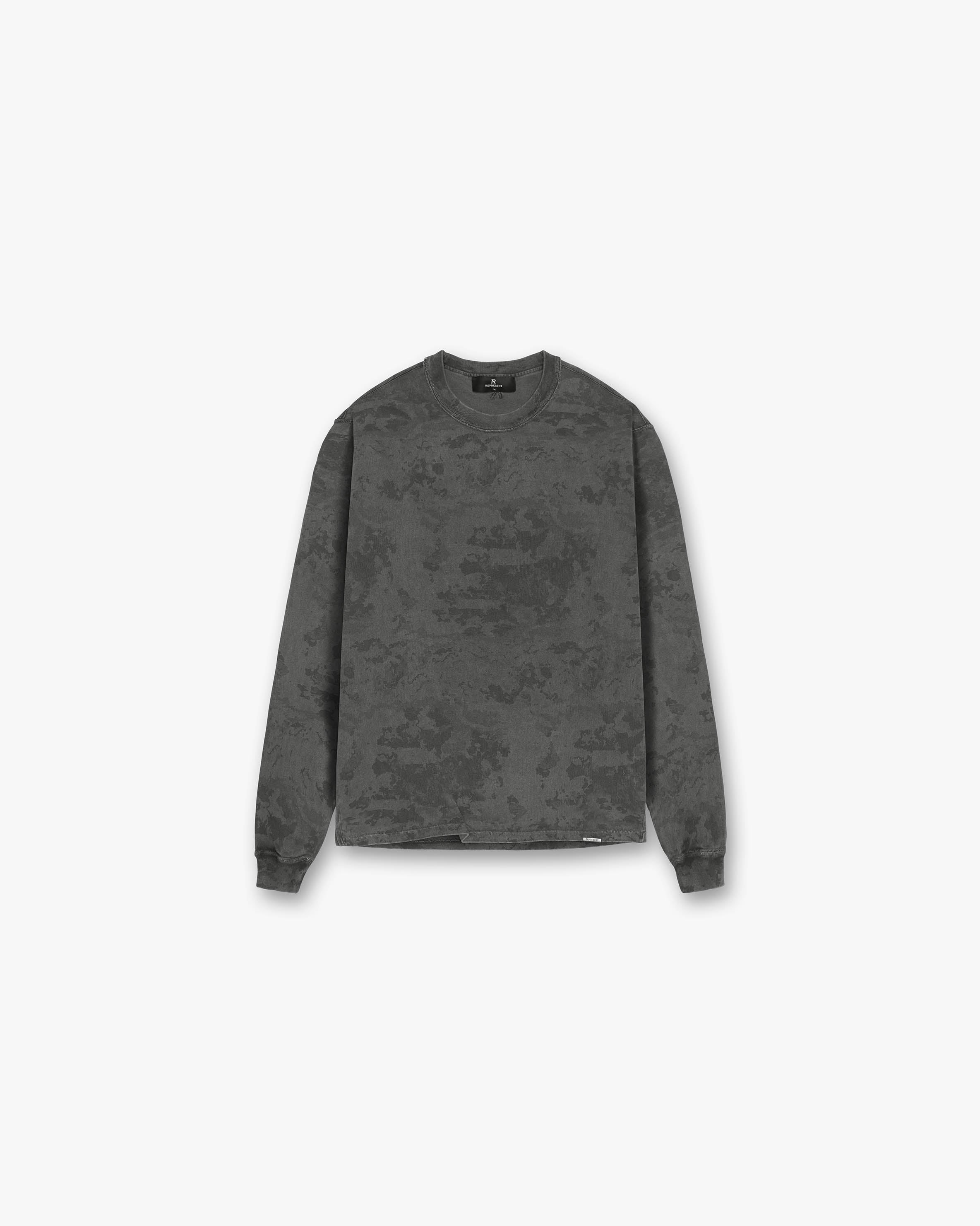 Heavyweight Initial Long Sleeve T-Shirt | Fade Out Camo Print | Men's Casual Streetwear for Fall & Winter